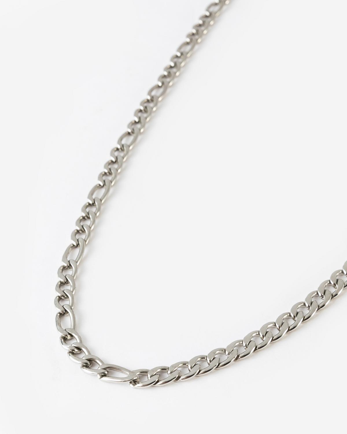 Men's Stainless Steel Flat Chain Necklace -  Silver