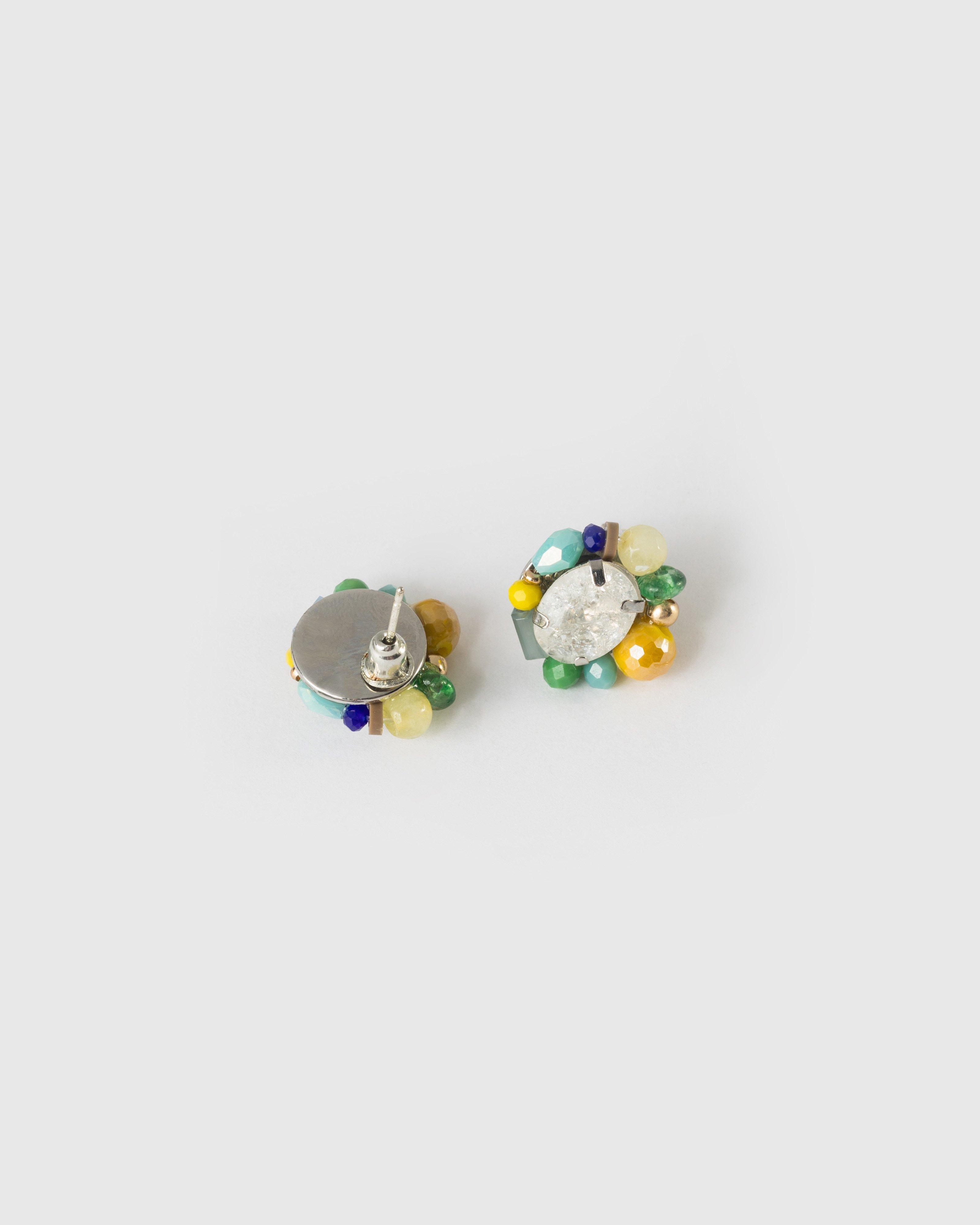 Encrusted Natural Stone Stud Earrings -  Assorted