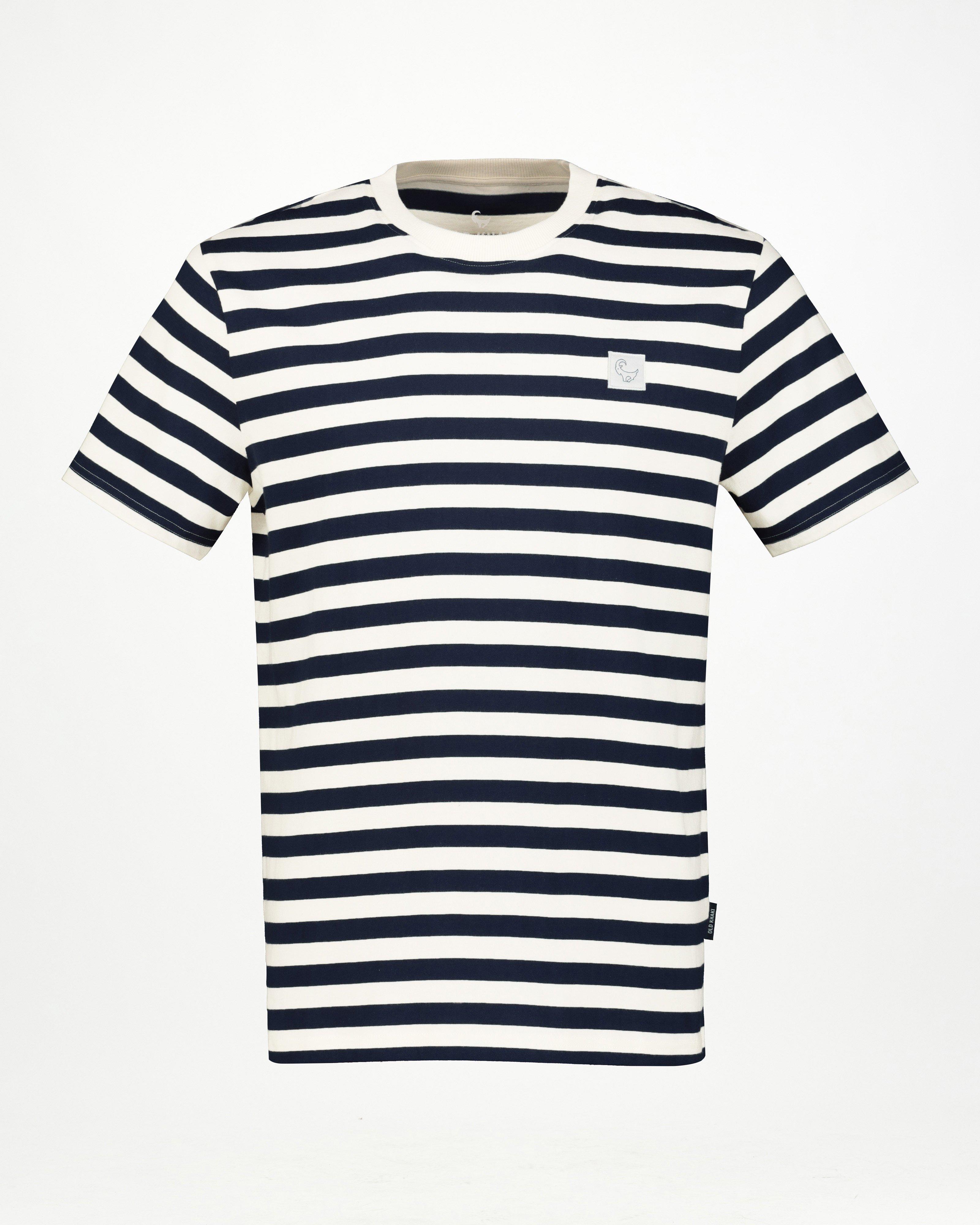 Men’s Charlie Standard Fit Striped T-Shirt -  Navy