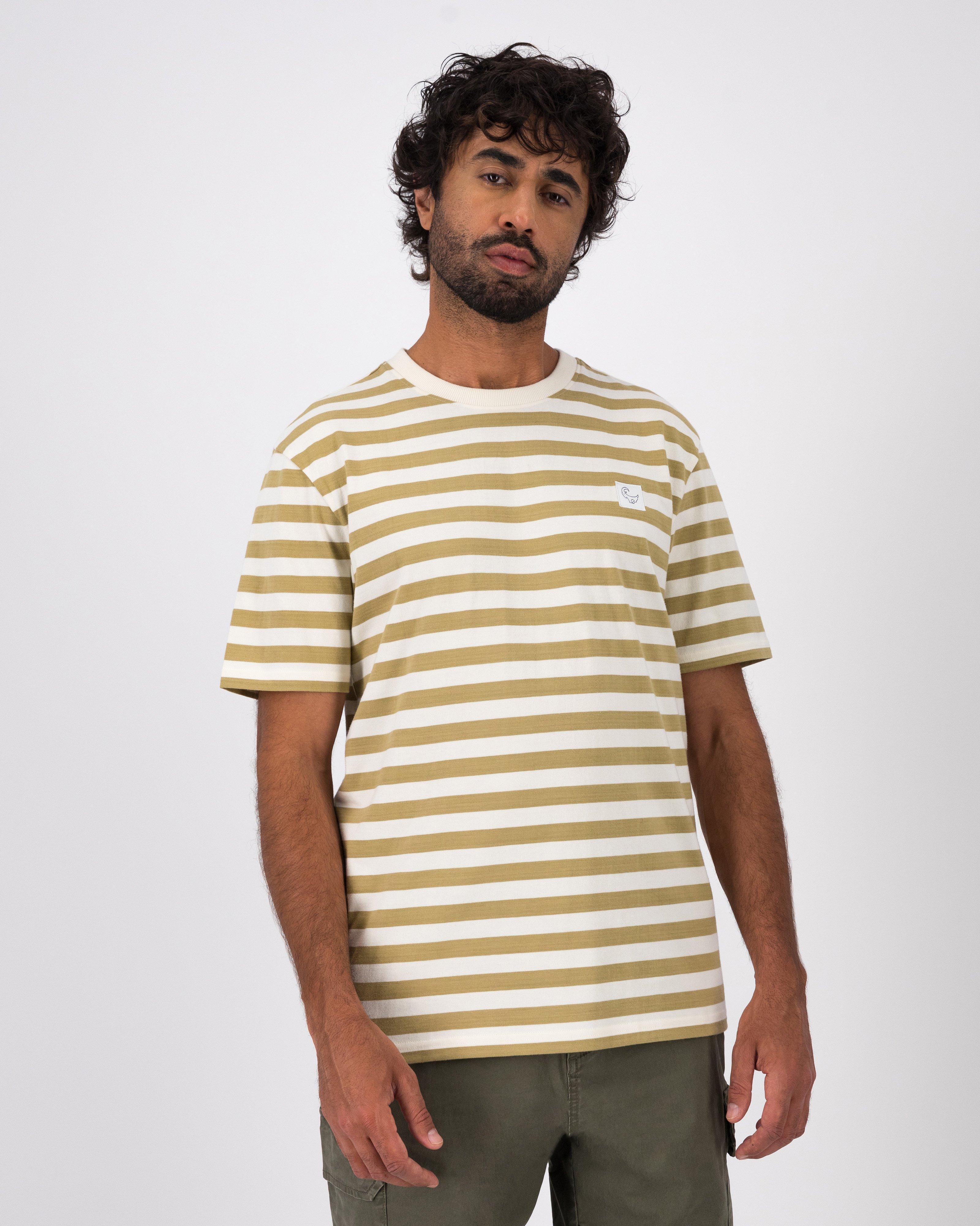 Men’s Charlie Standard Fit Striped T-Shirt -  Fatigue
