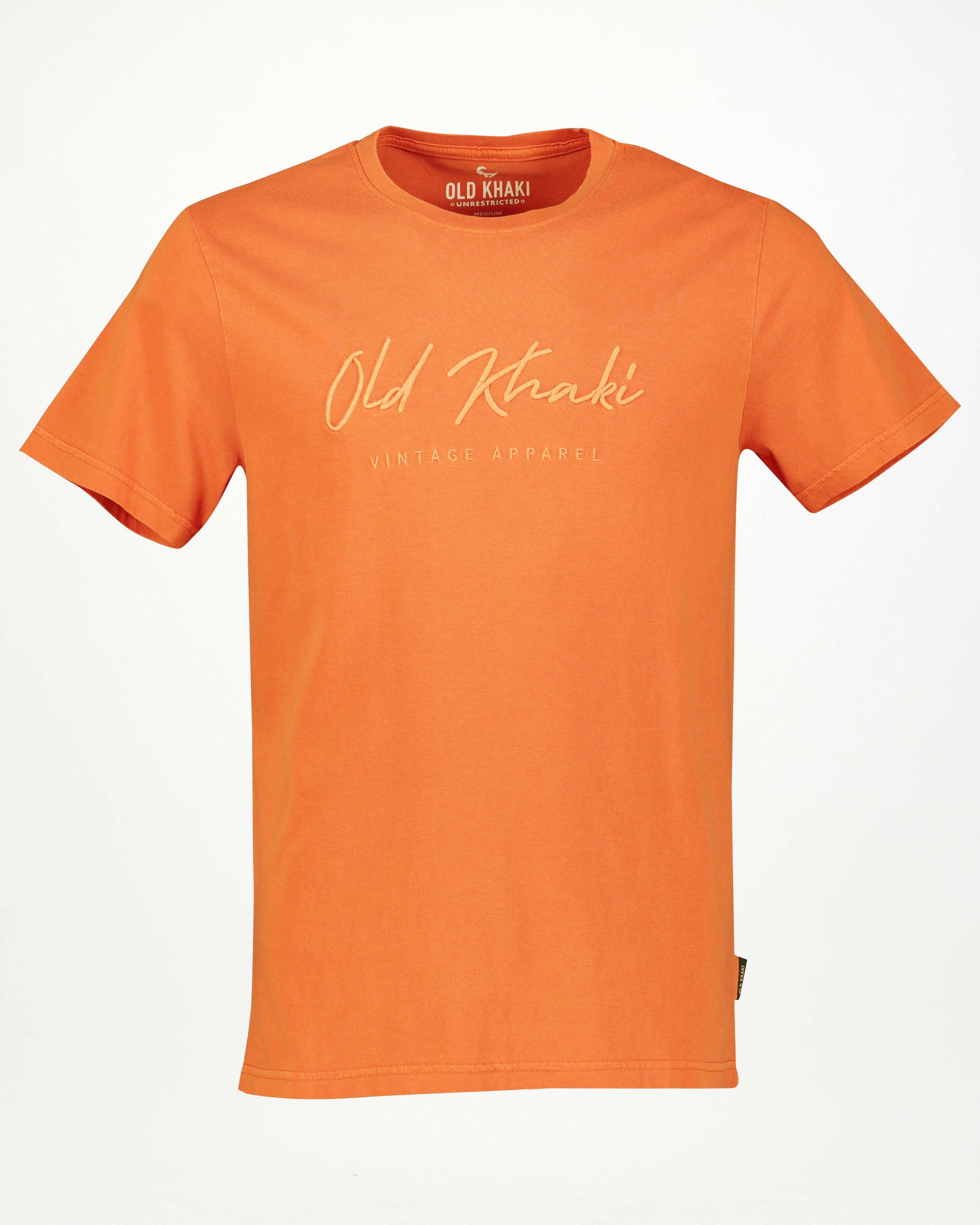 Old Khaki Men’s Marcus Embroidered T-shirt -  Orange