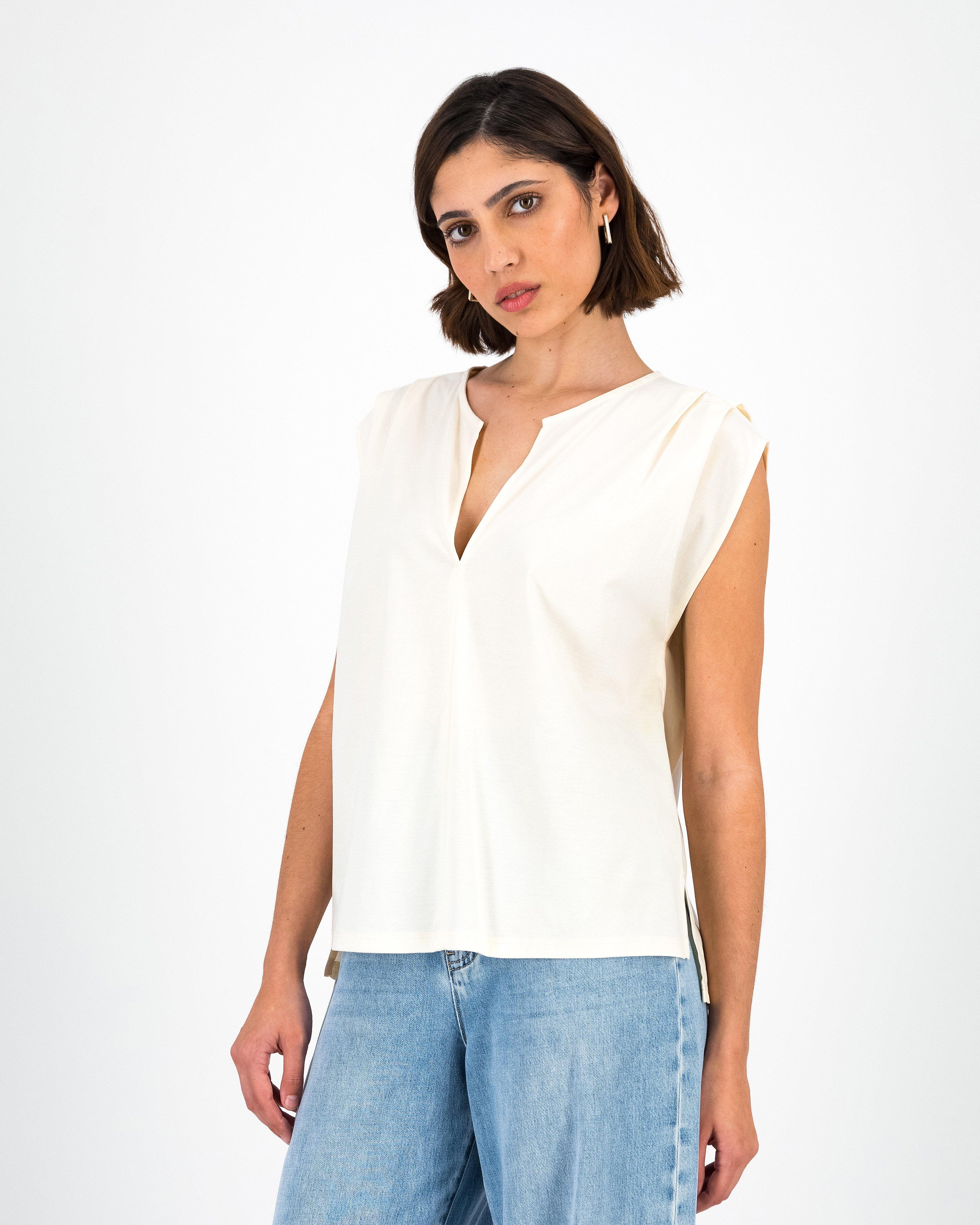 Jones Sleeve Detail Top -  Milk