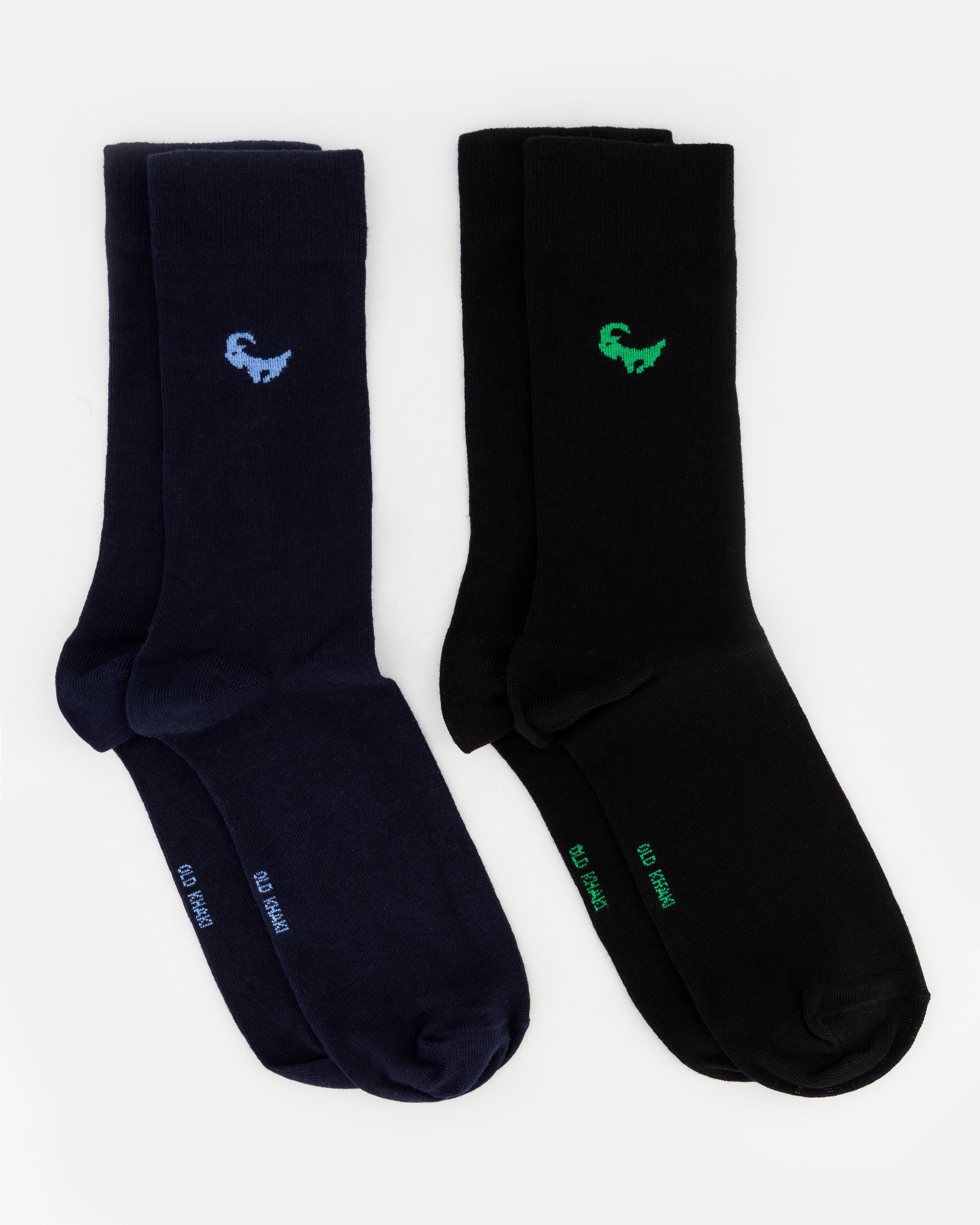 Men's 2-Pack Finn Branded Socks -  Black