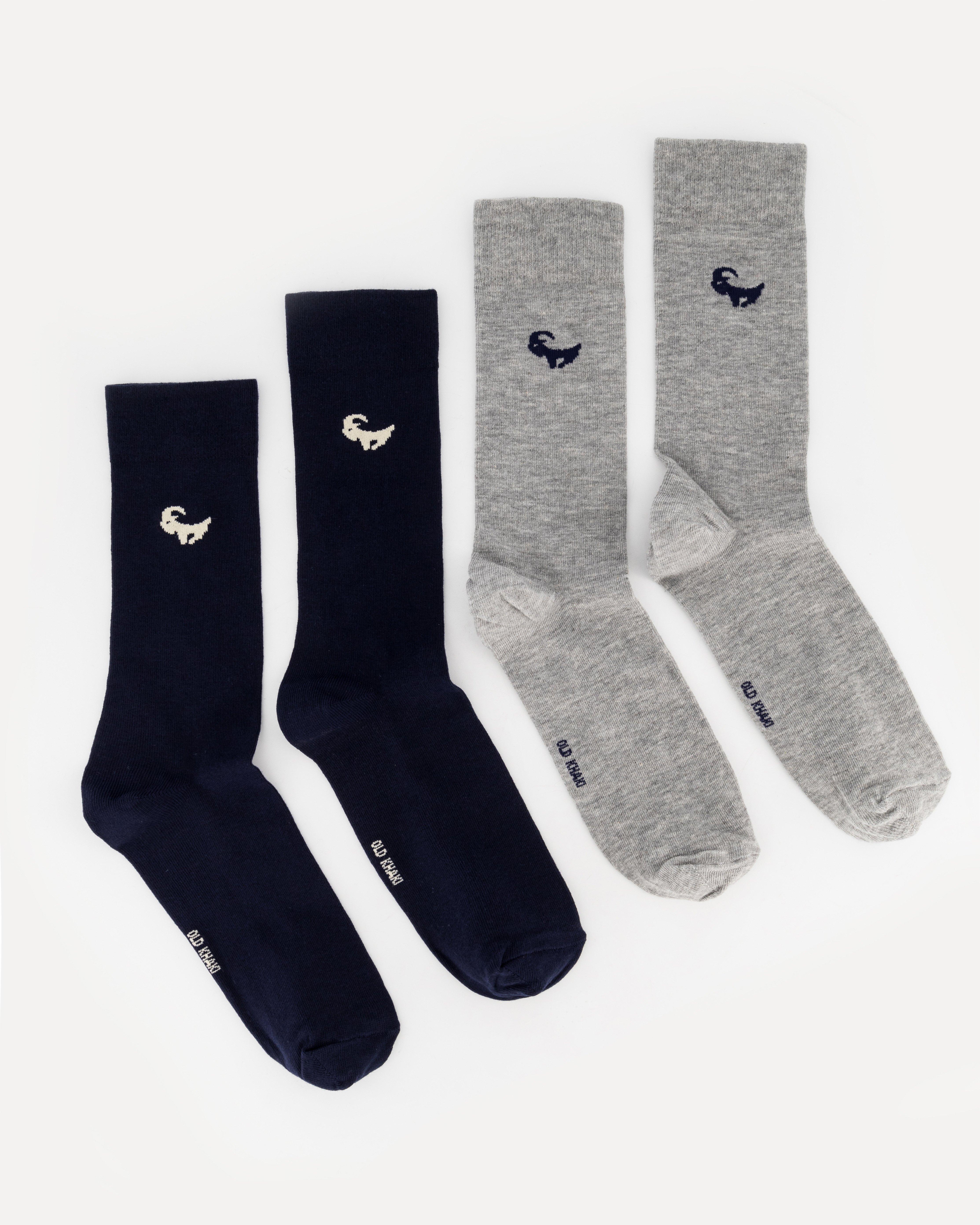 Men's 2-Pack Finn Branded Socks -  Grey