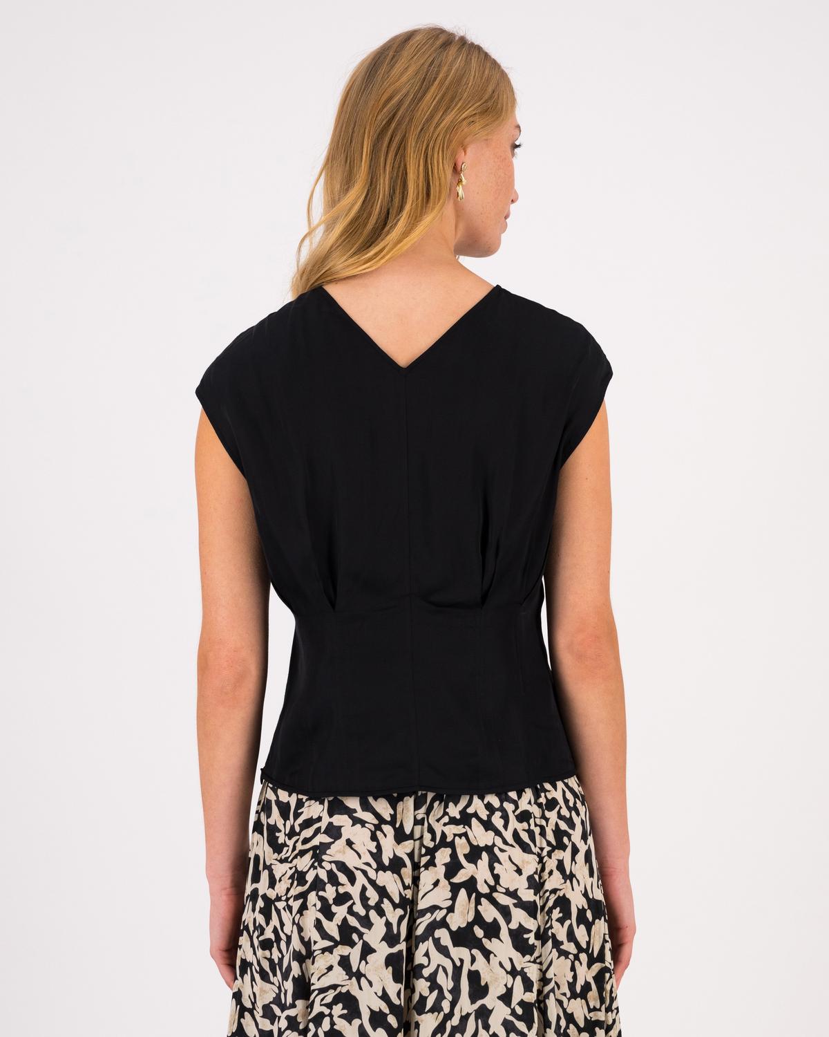 Linnea Fitted Blouse -  Black