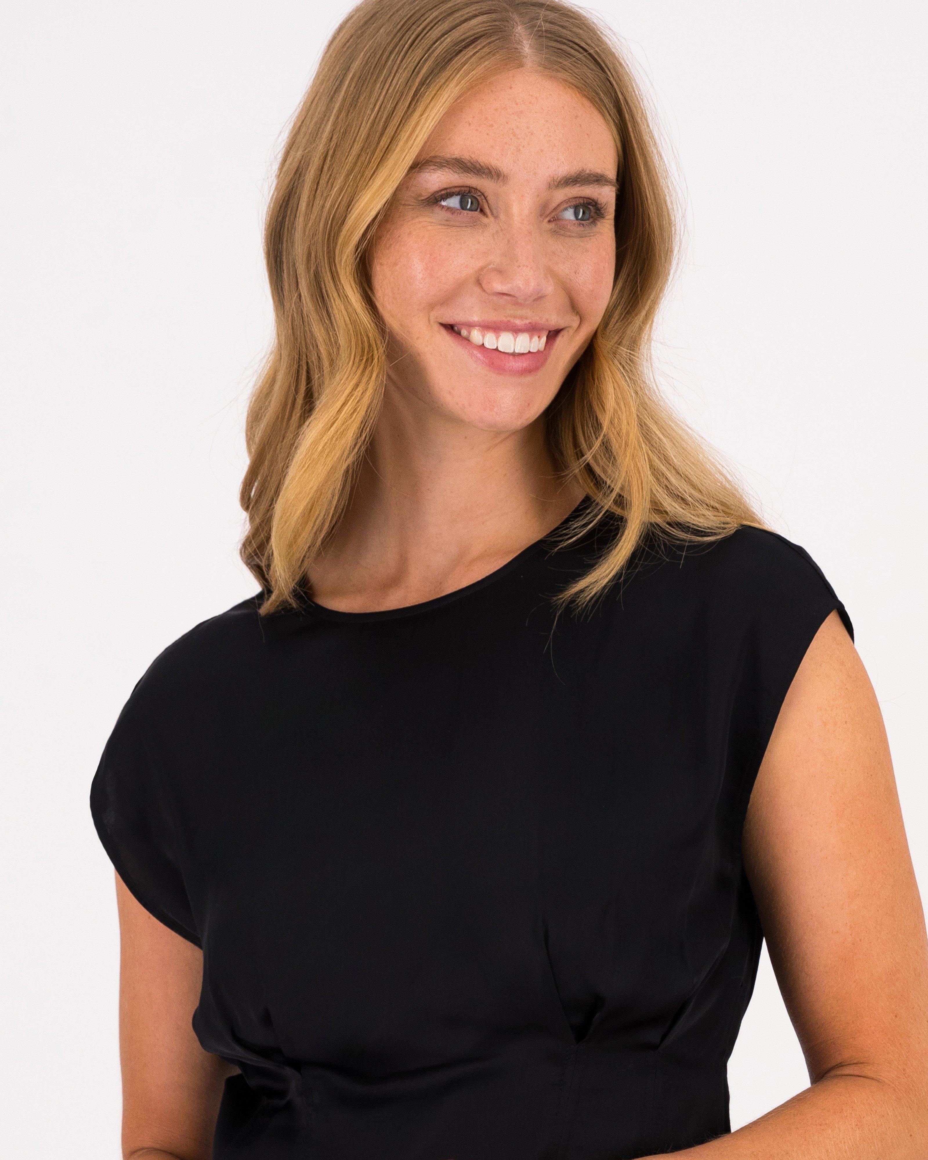 Linnea Fitted Blouse -  Black