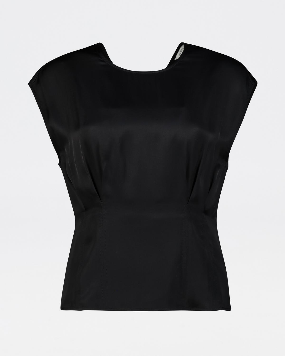 Linnea Fitted Blouse -  Black