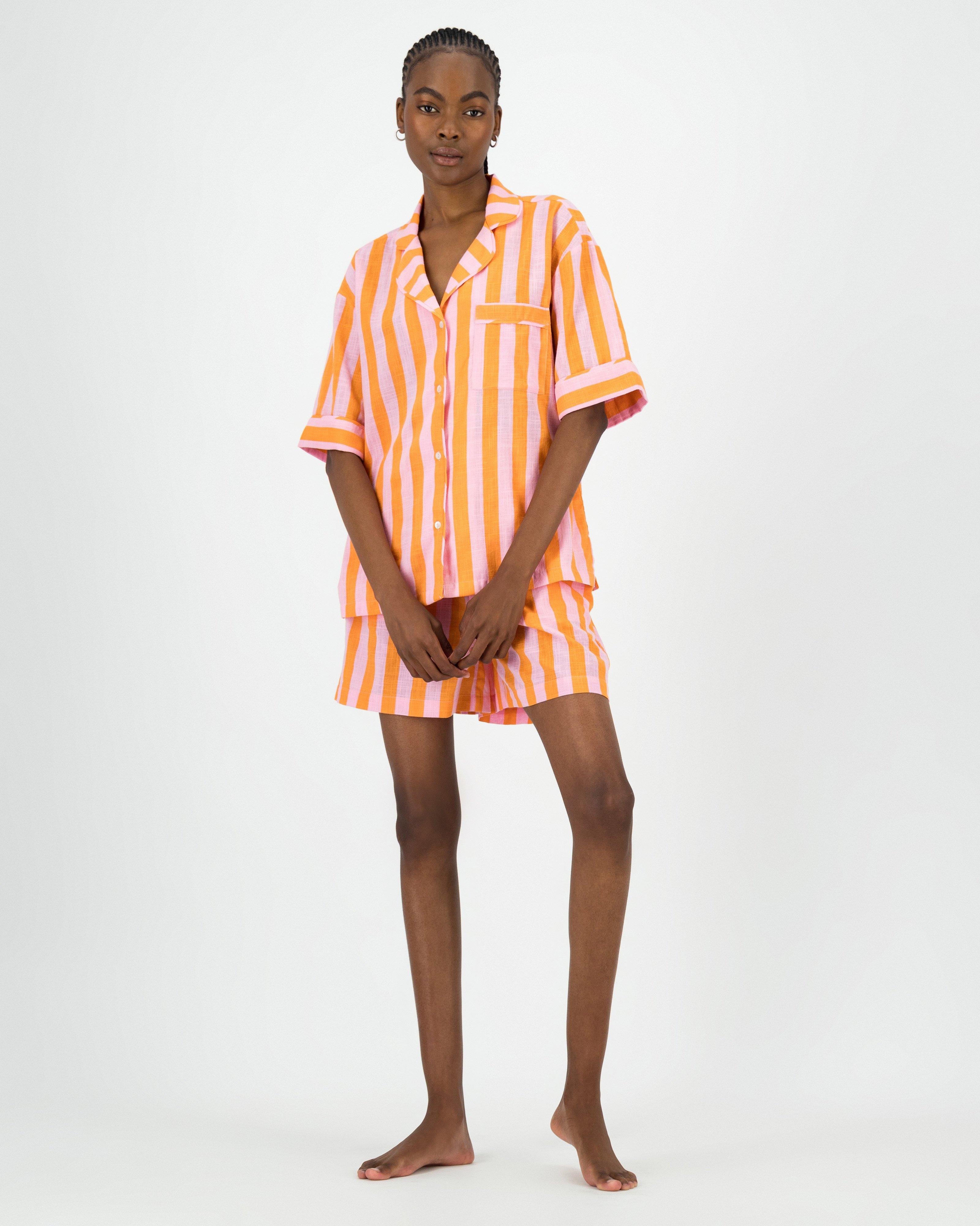 Lawrie Stripe Sleep Set -  Coral