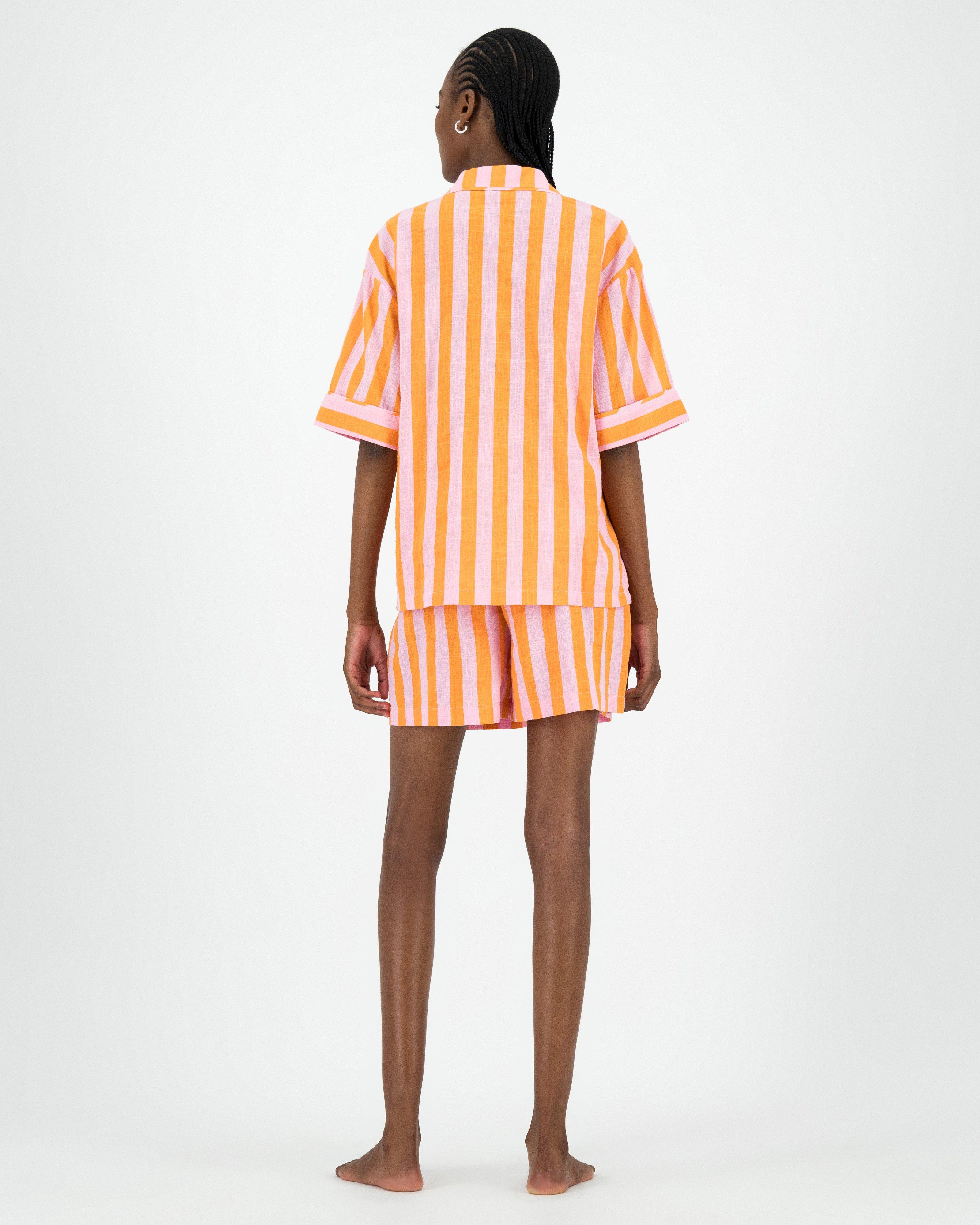 Lawrie Stripe Sleep Set -  Coral