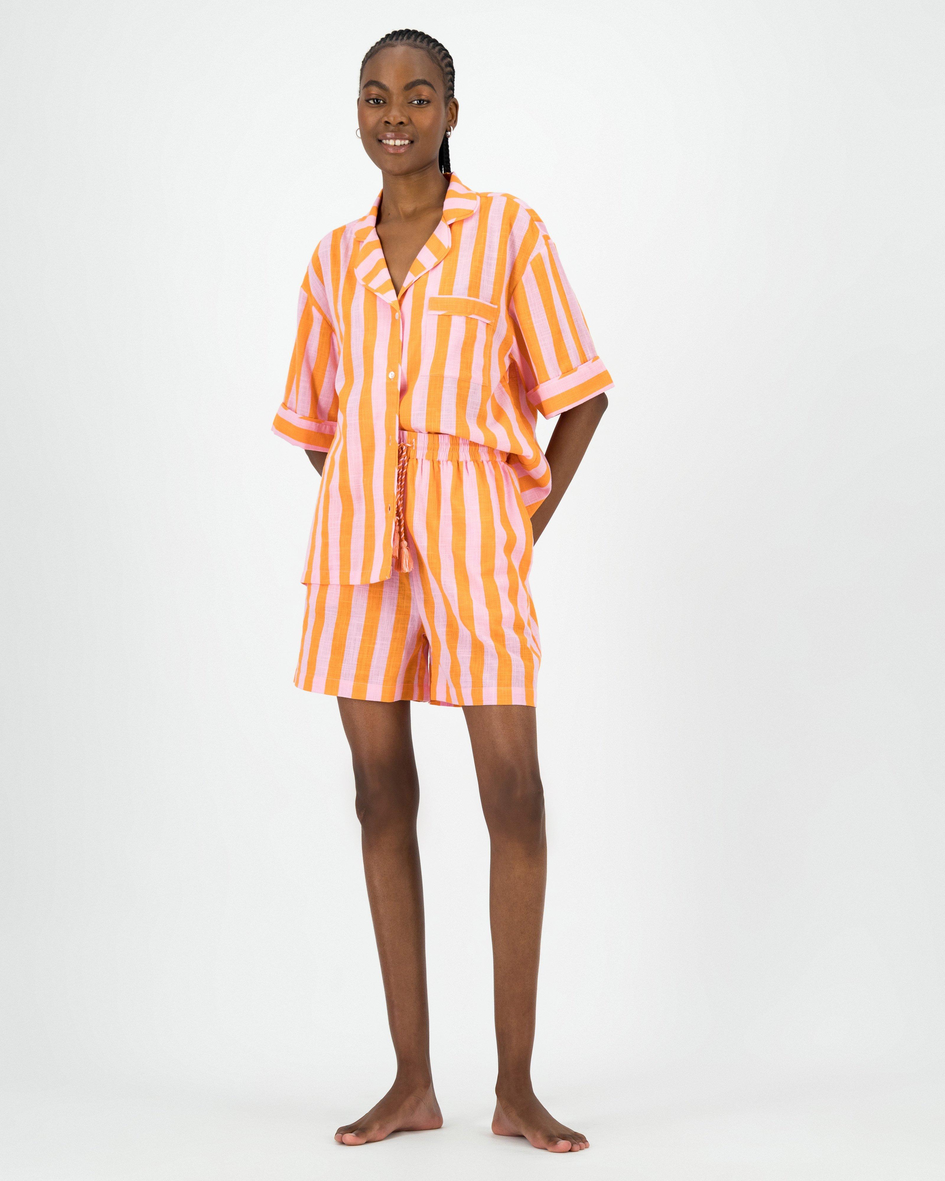 Lawrie Stripe Sleep Set -  Coral