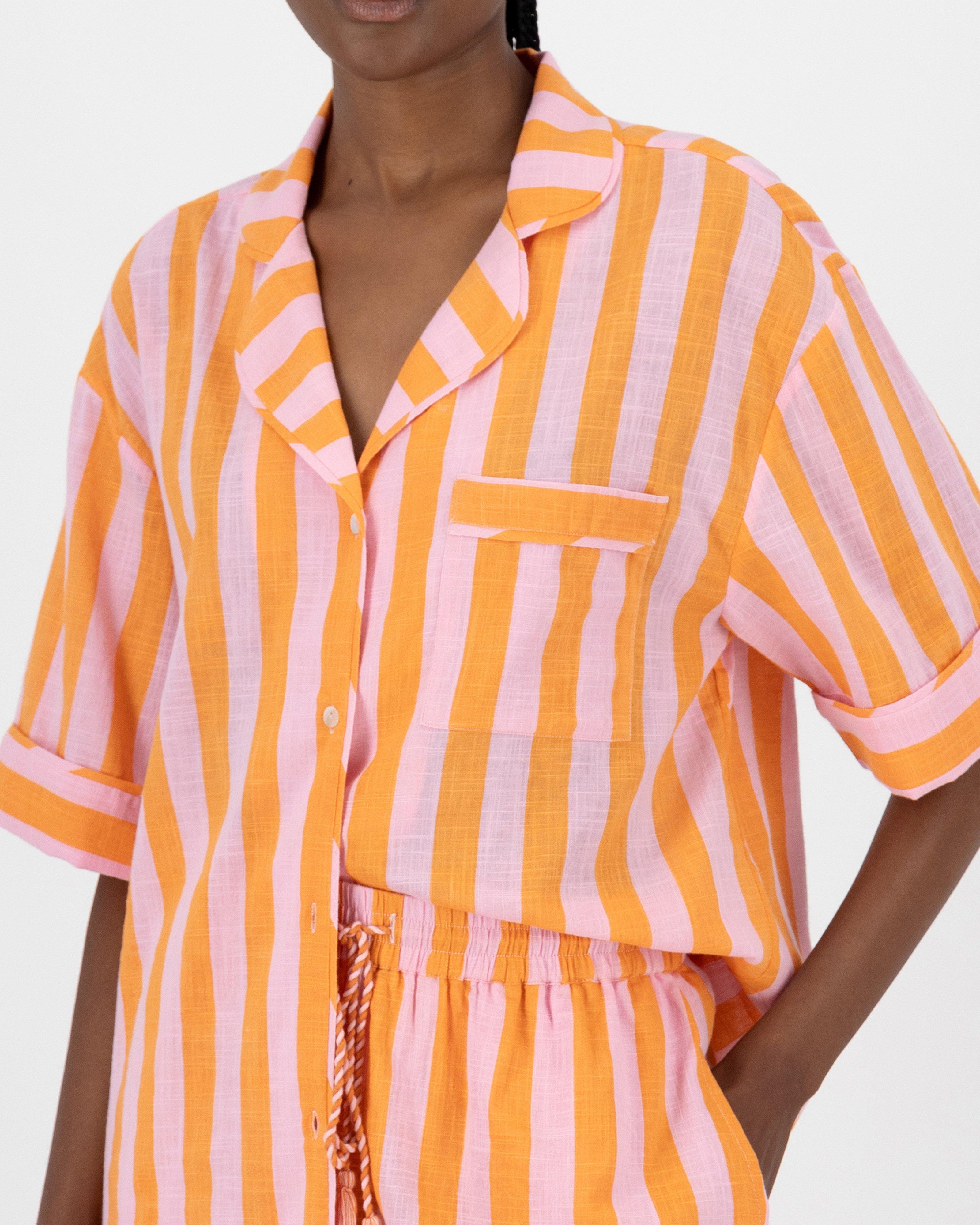 Lawrie Stripe Sleep Set -  Coral