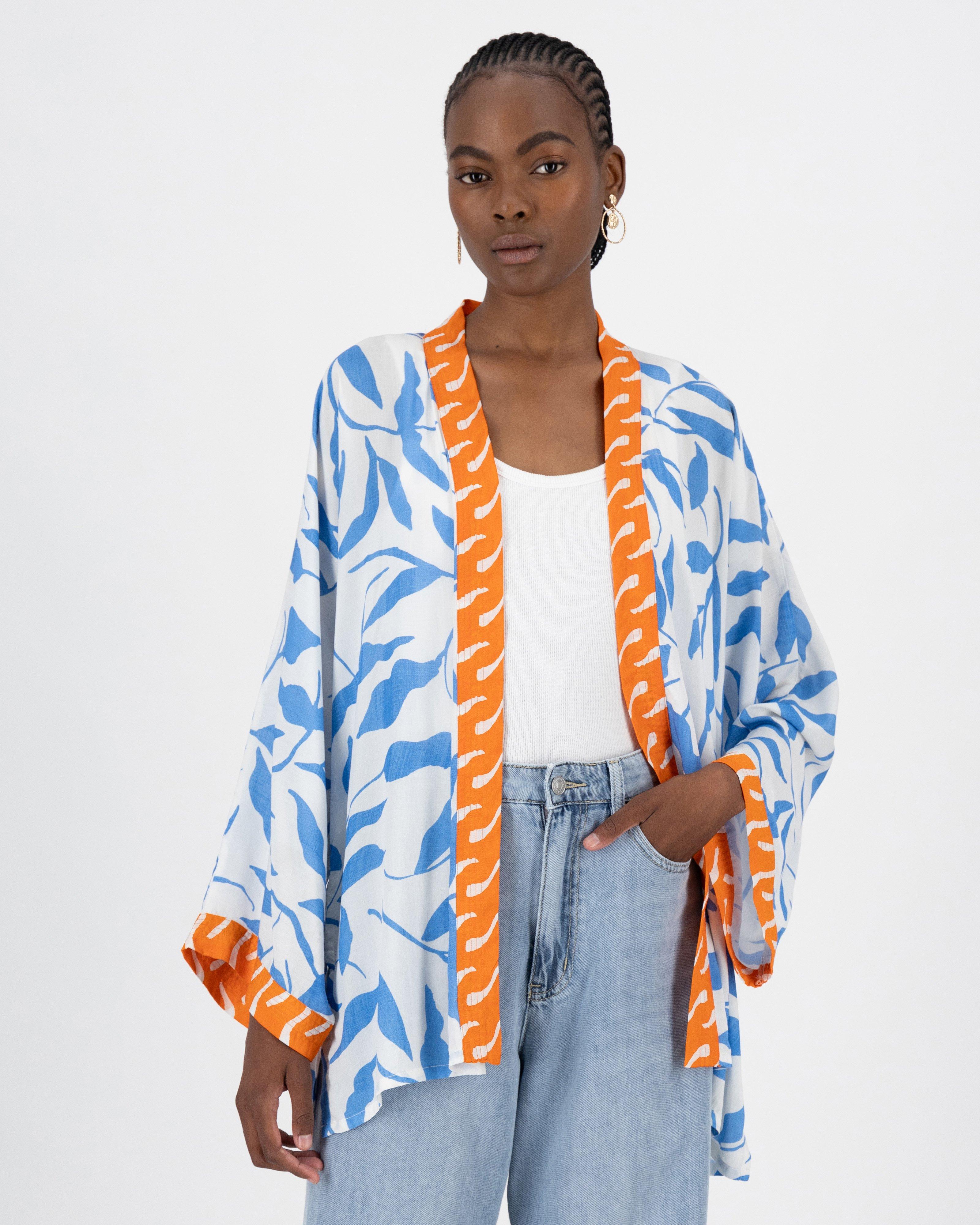 Nalani Printed Kimono -  Blue