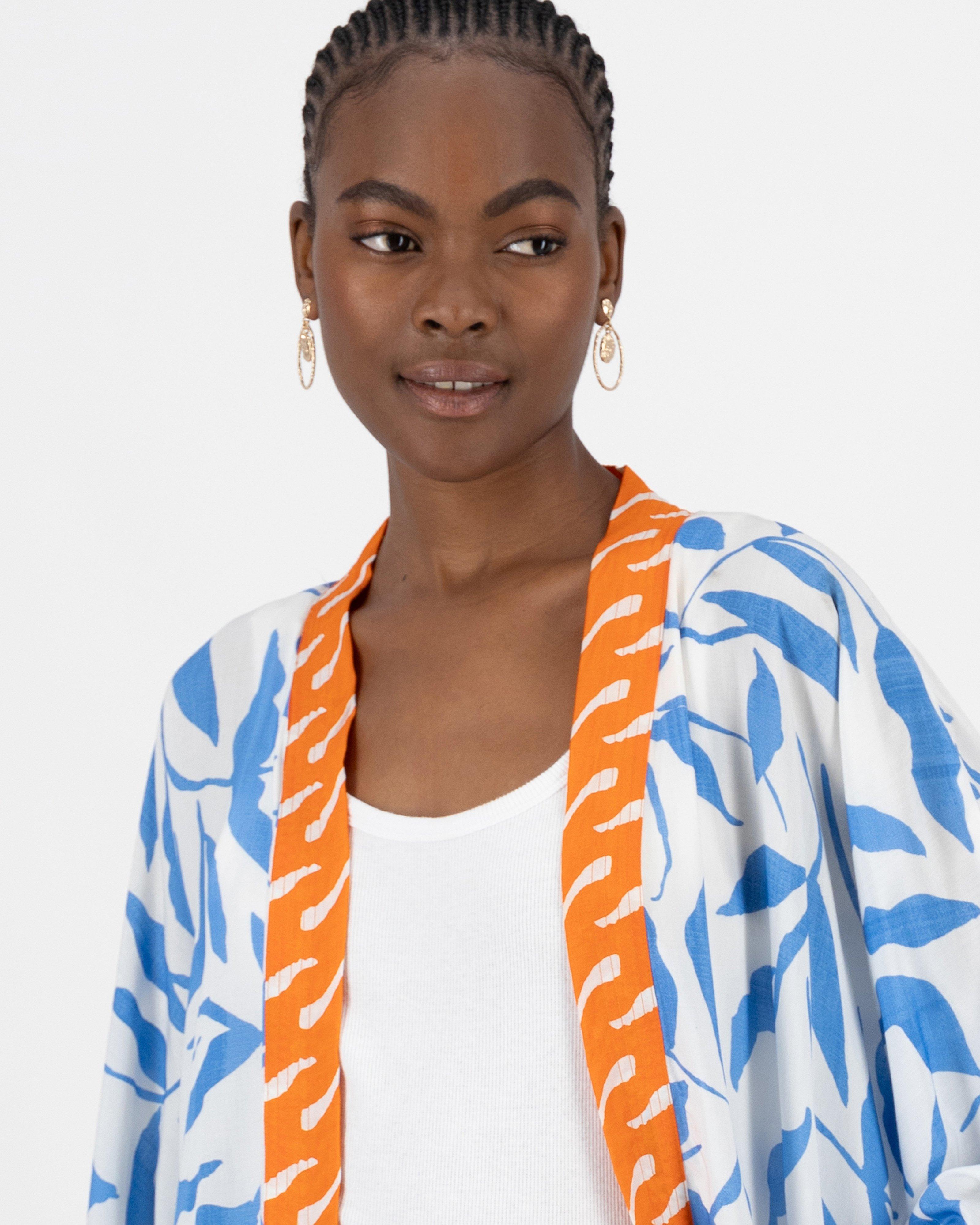 Nalani Printed Kimono -  Blue