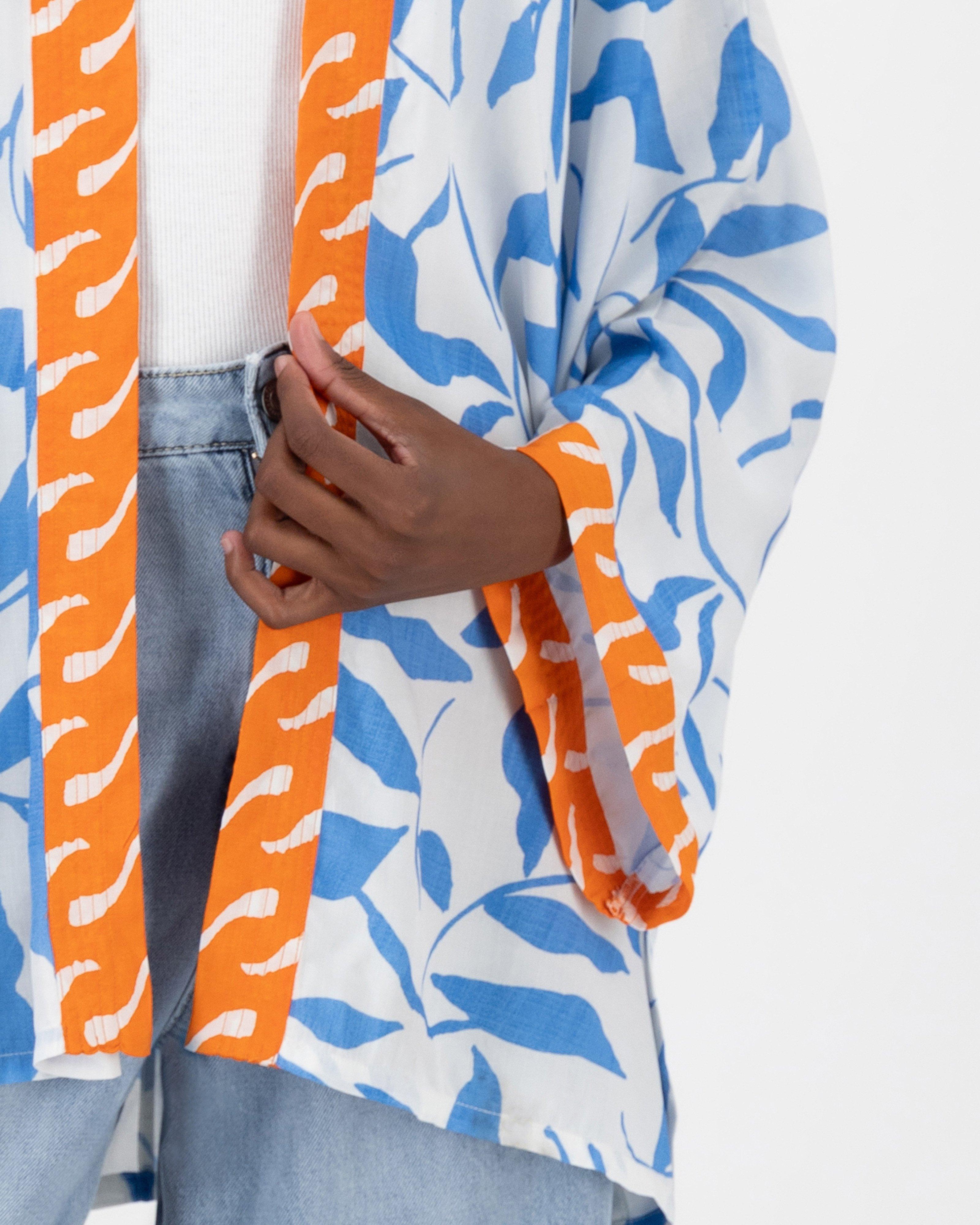 Nalani Printed Kimono -  Blue