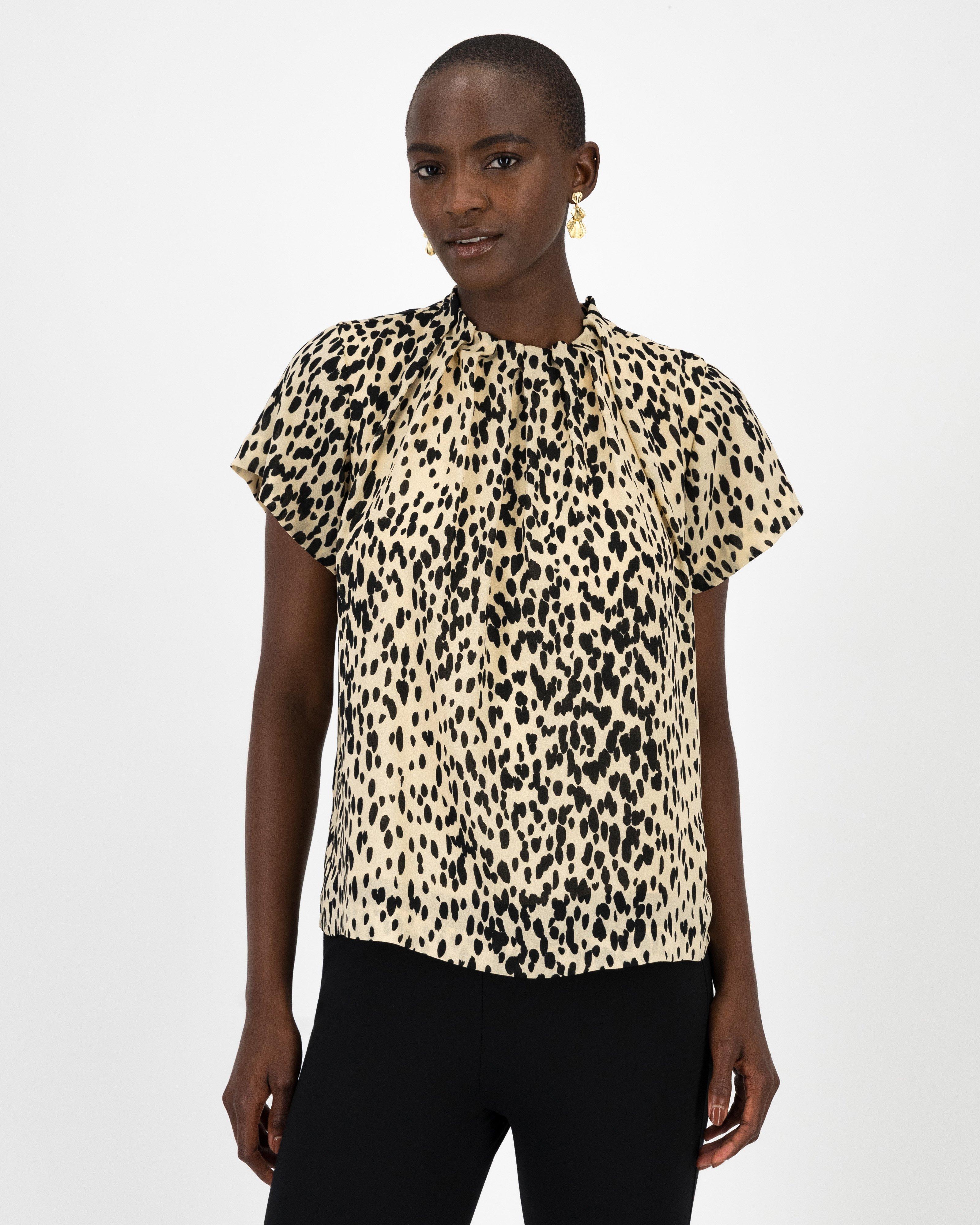 Sylvie Printed Short Sleeve Blouse -  Assorted