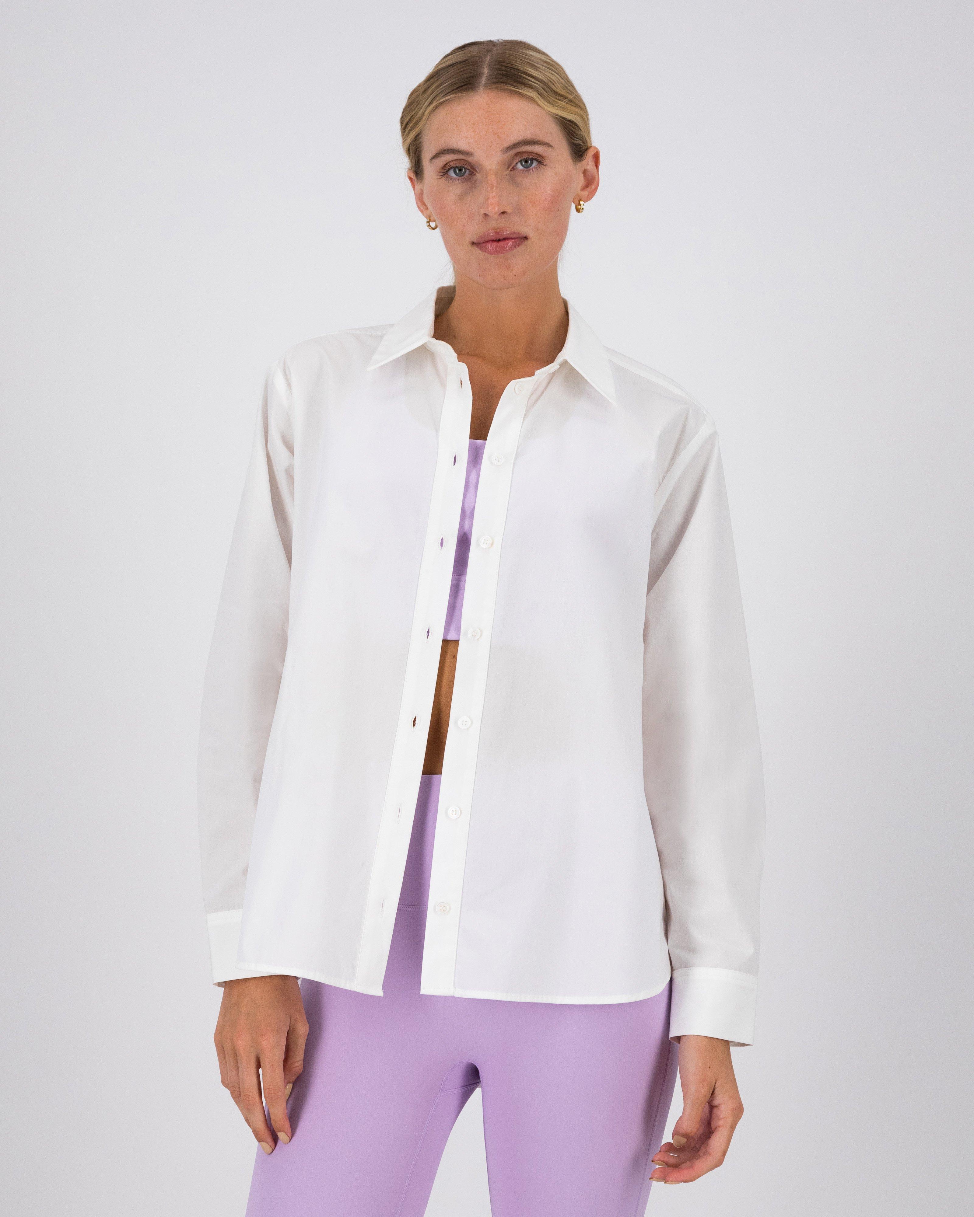Abelina Oversized Poplin Shirt -  White