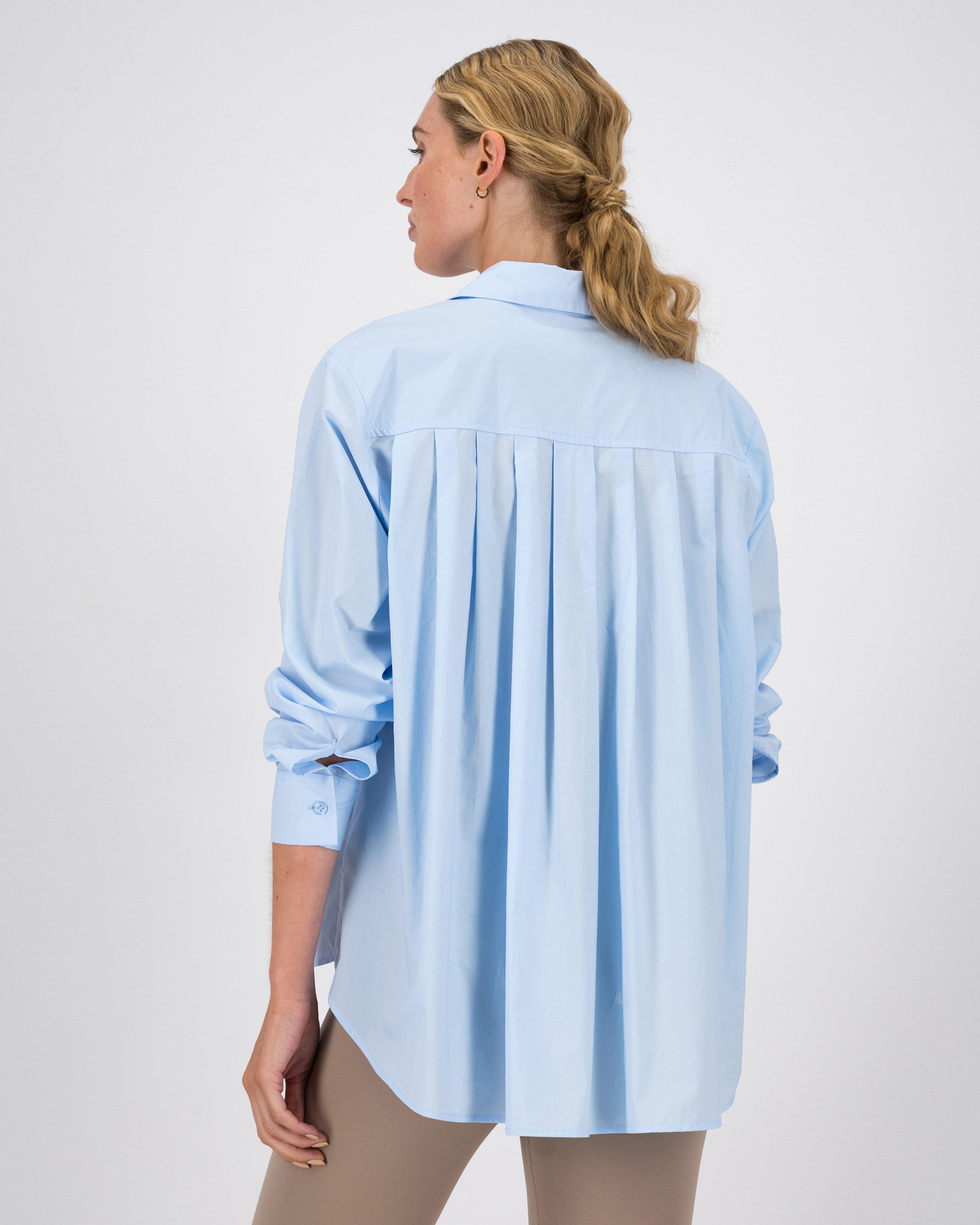 Abelina Oversized Poplin Shirt -  Light Blue