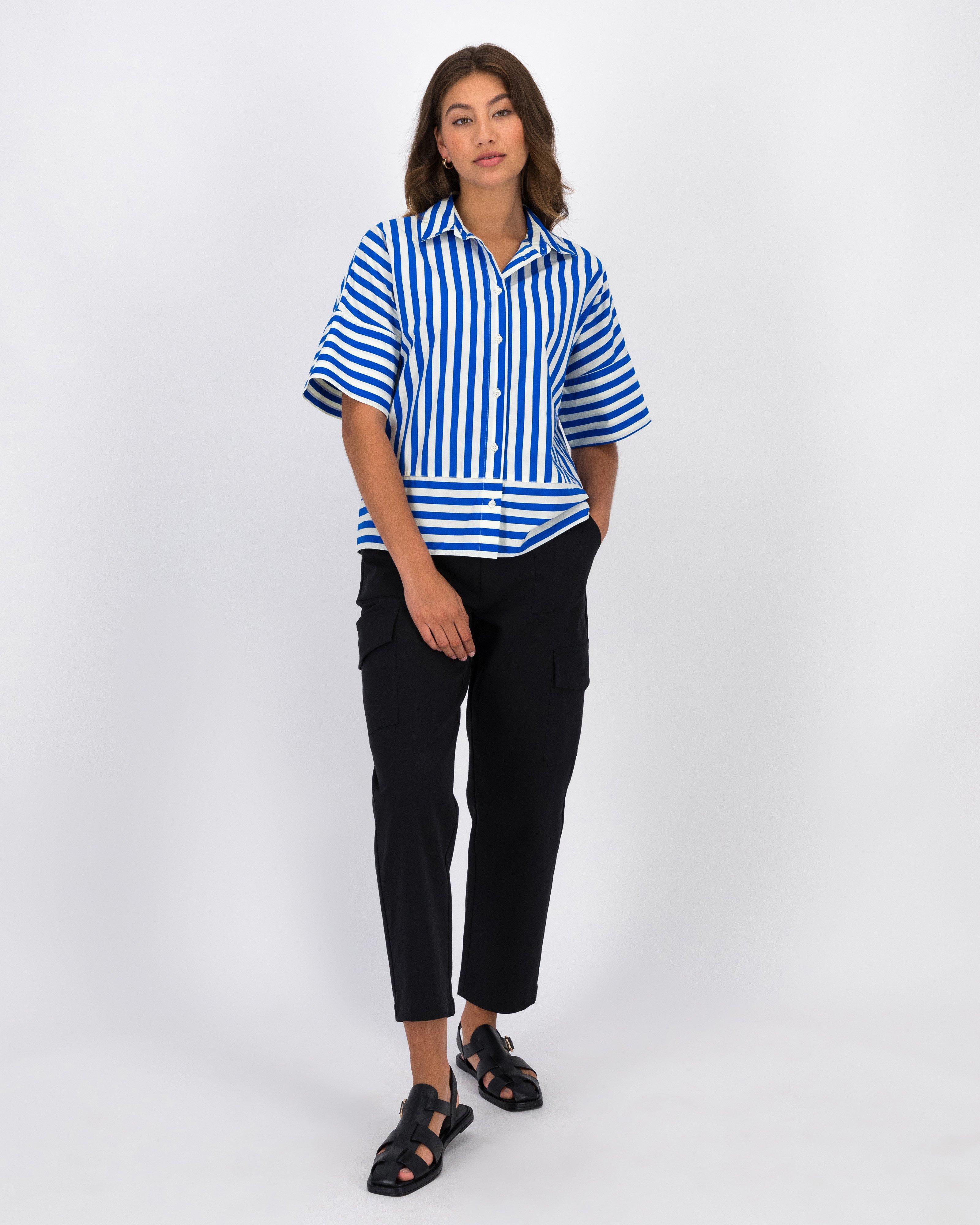 Siko Stripe Shirt -  Blue