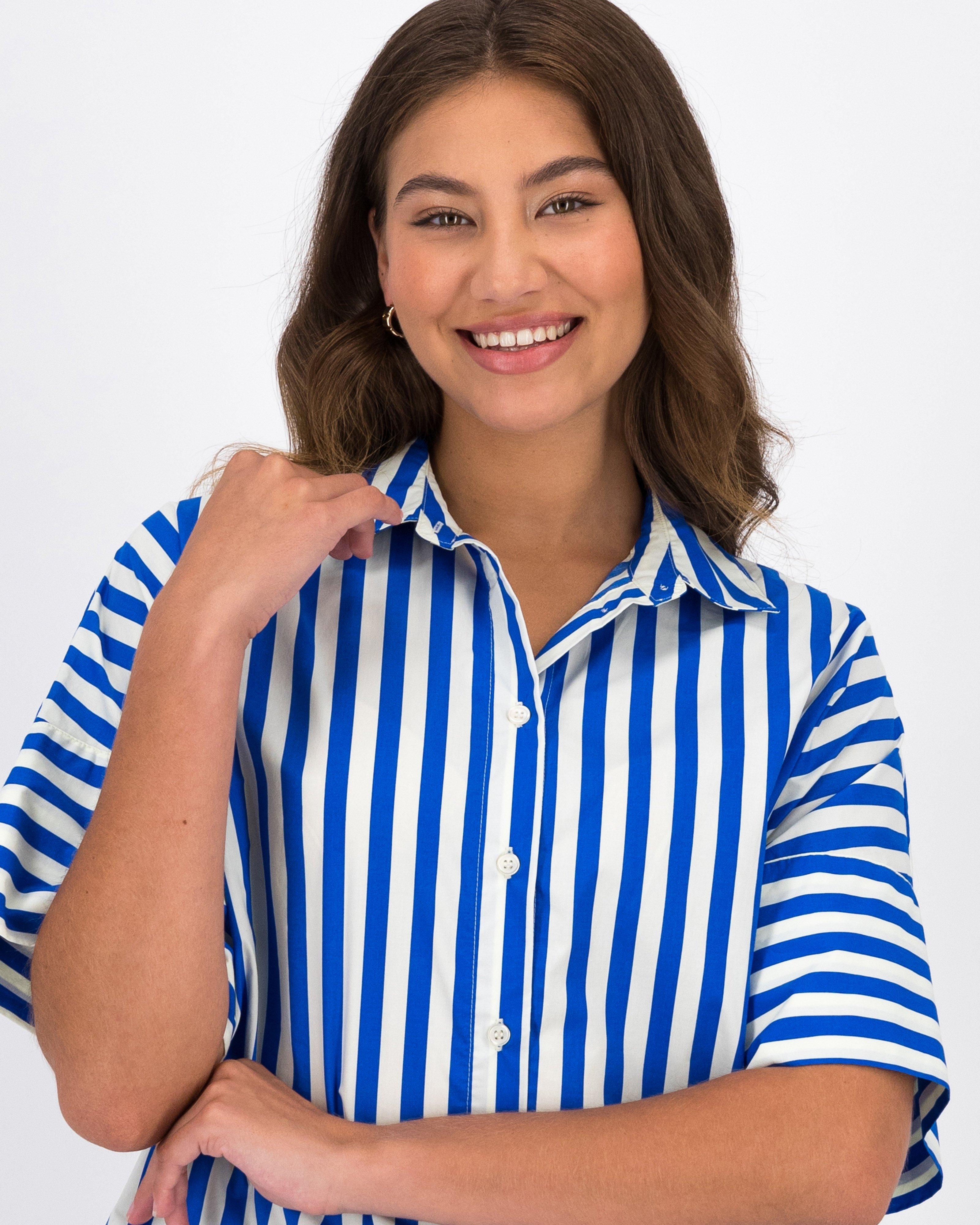 Siko Stripe Shirt -  Blue