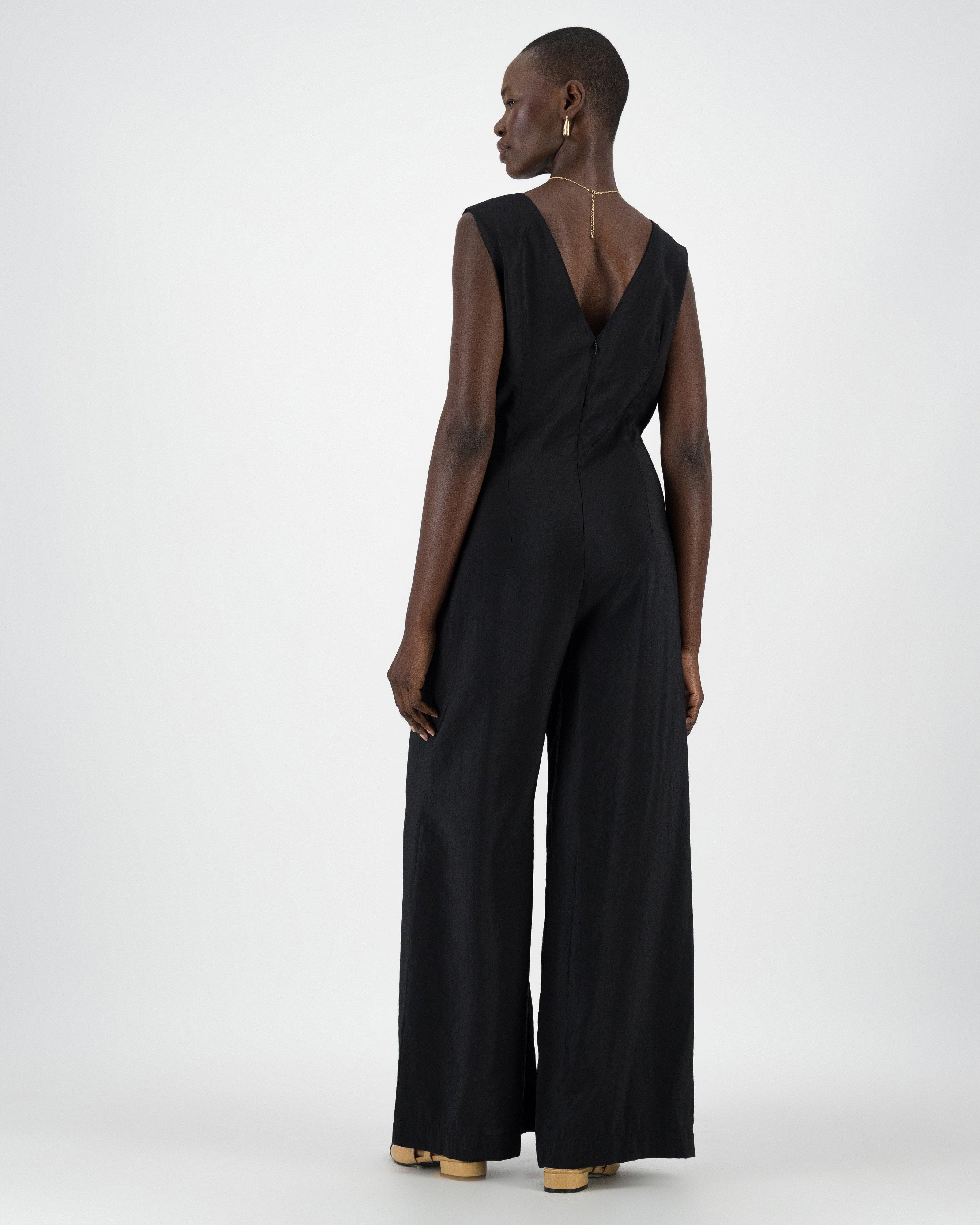 Bette Ruffle Jumpsuit -  Black