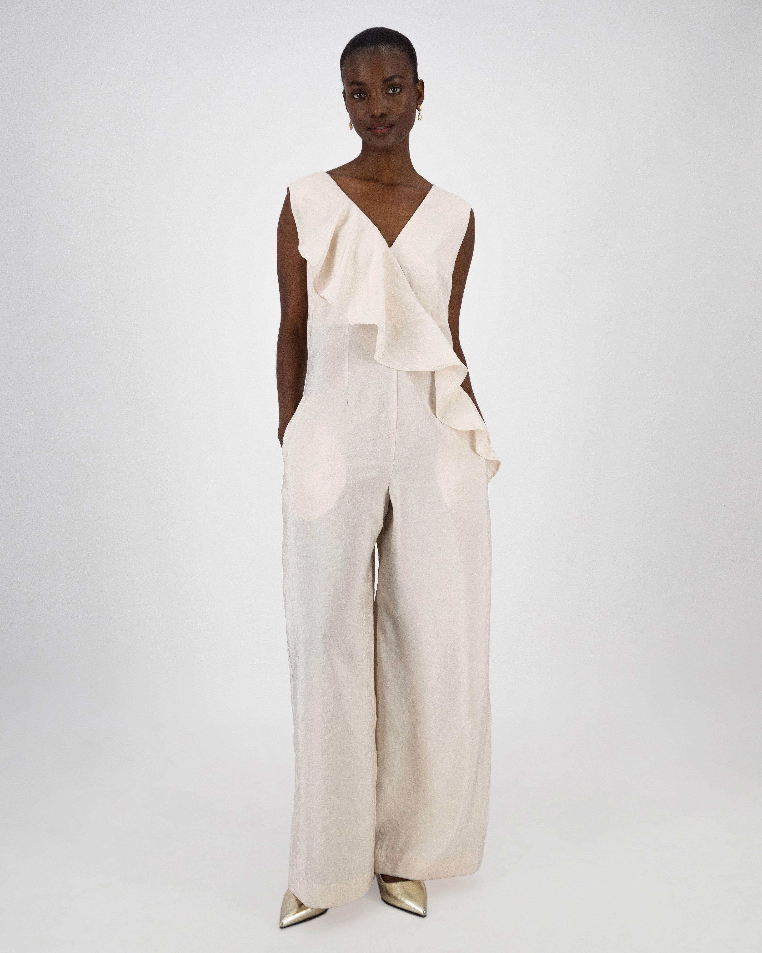 Bette Ruffle Jumpsuit -  Milk