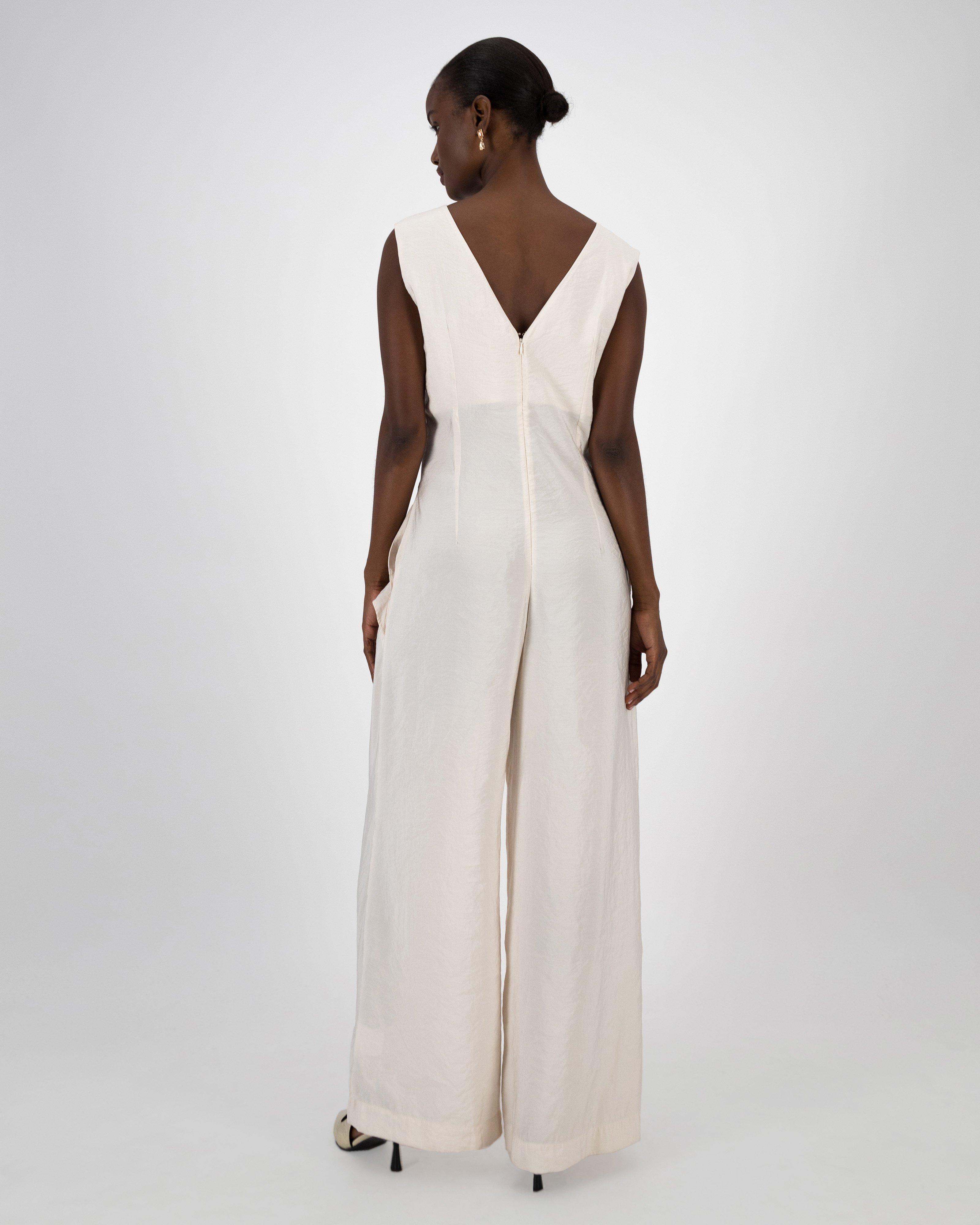 Bette Ruffle Jumpsuit -  Milk