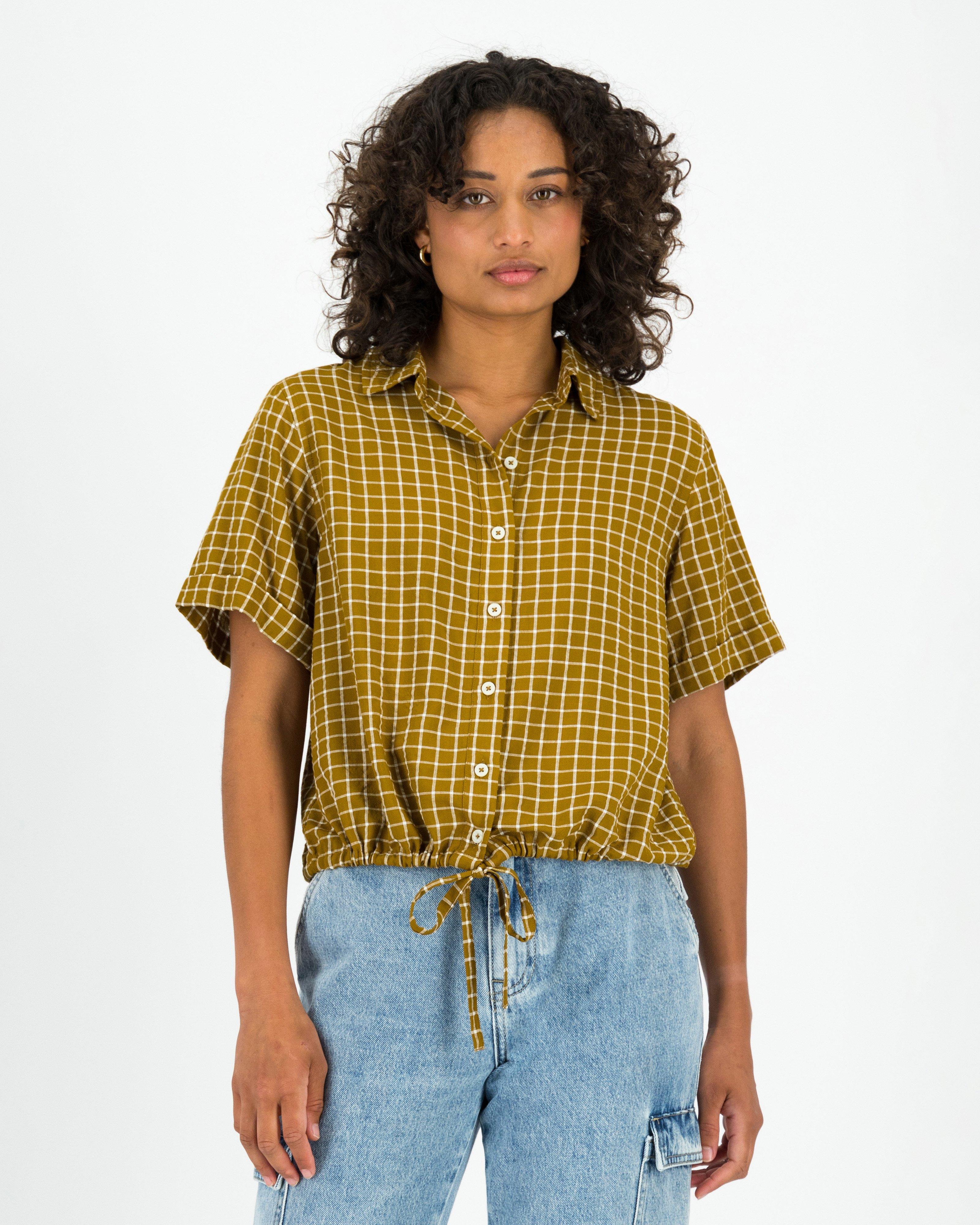 Women’s Penny Check Shirt -  Camel