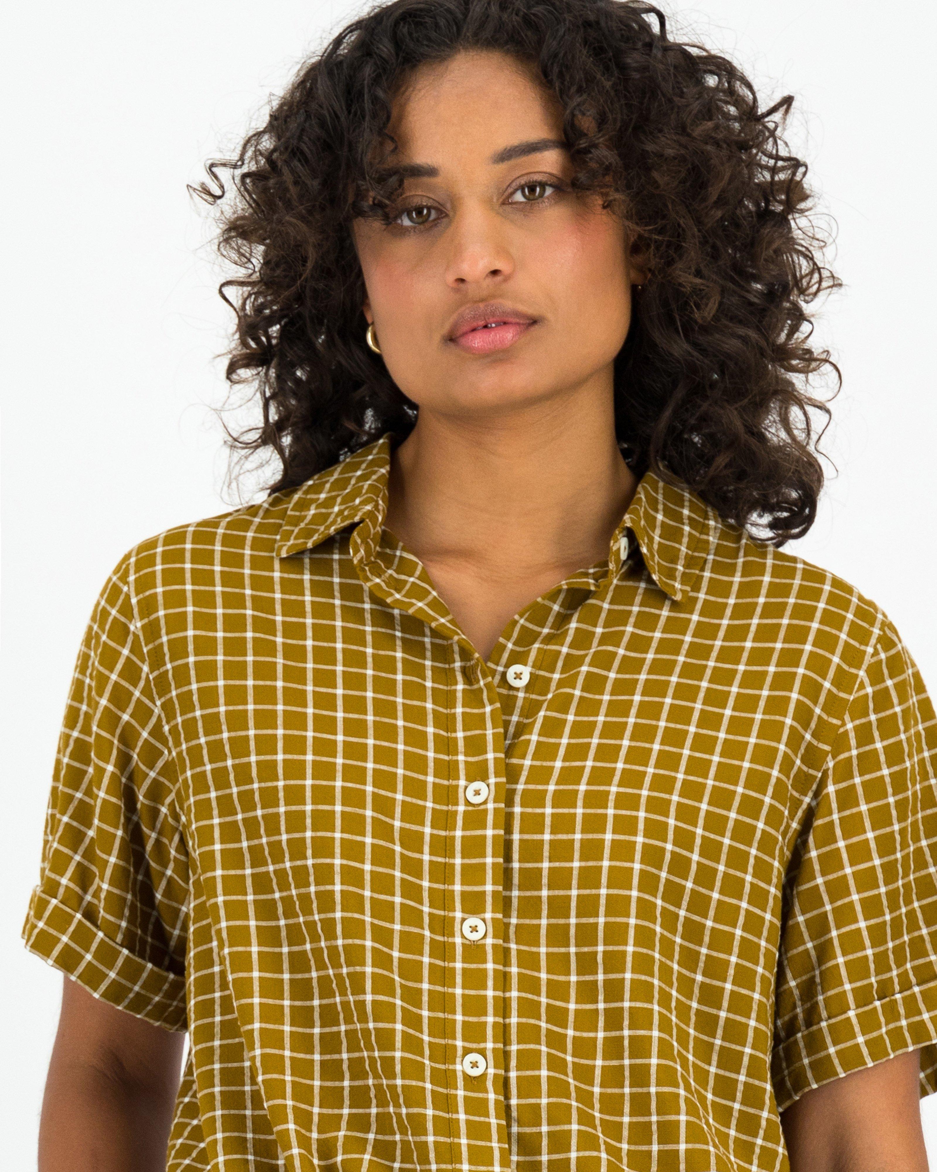 Women’s Penny Check Shirt -  Camel