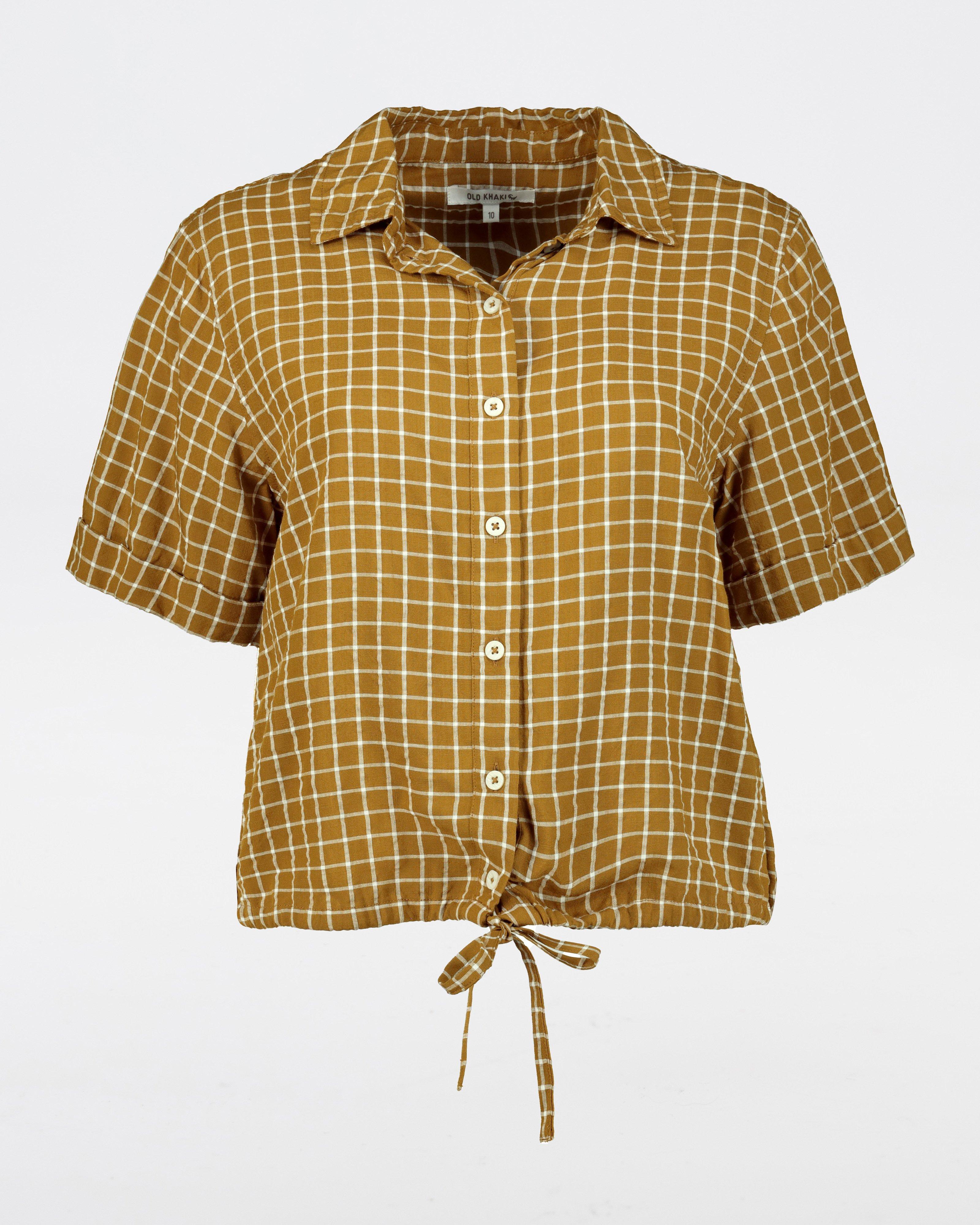 Women’s Penny Check Shirt -  Camel