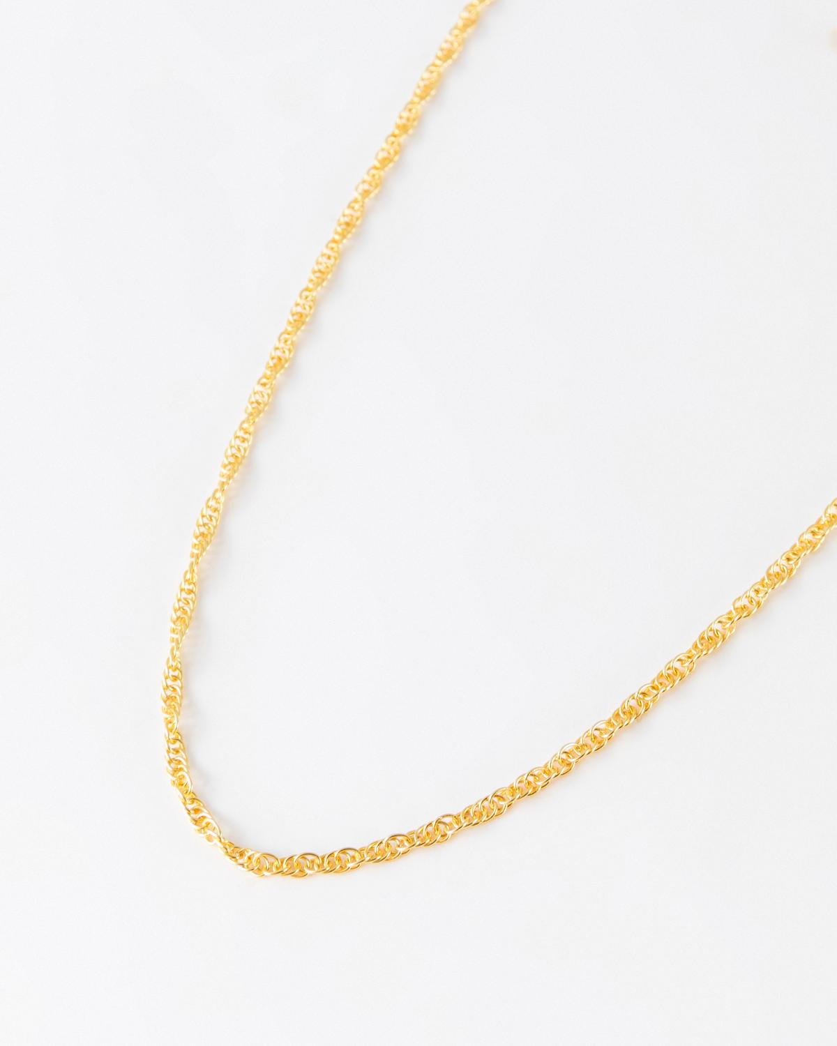 Sterling Silver Multi Link Twisted Chain Necklace -  Gold