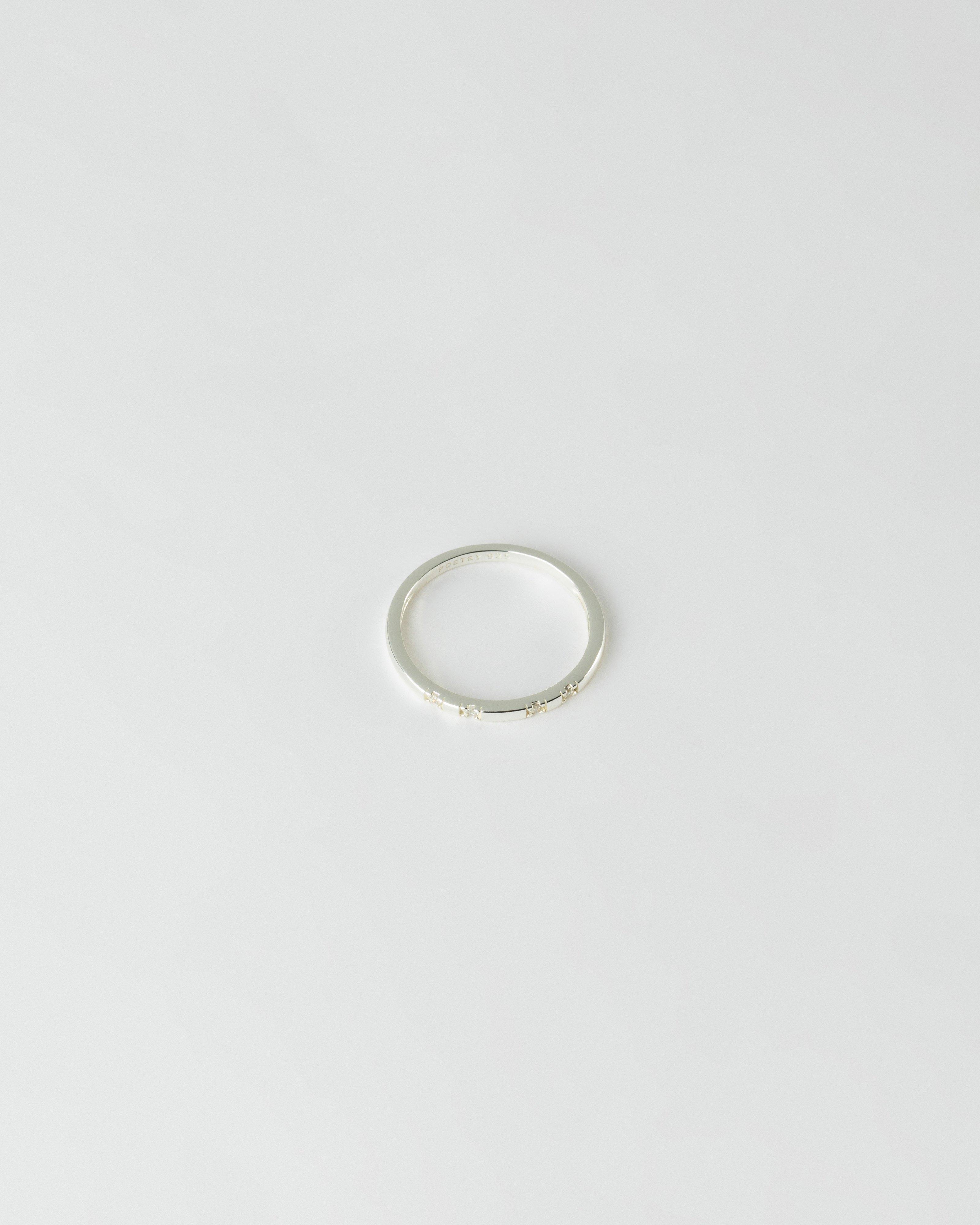 Sterling Silver Delicate Cubic Zirconia Ring -  Silver