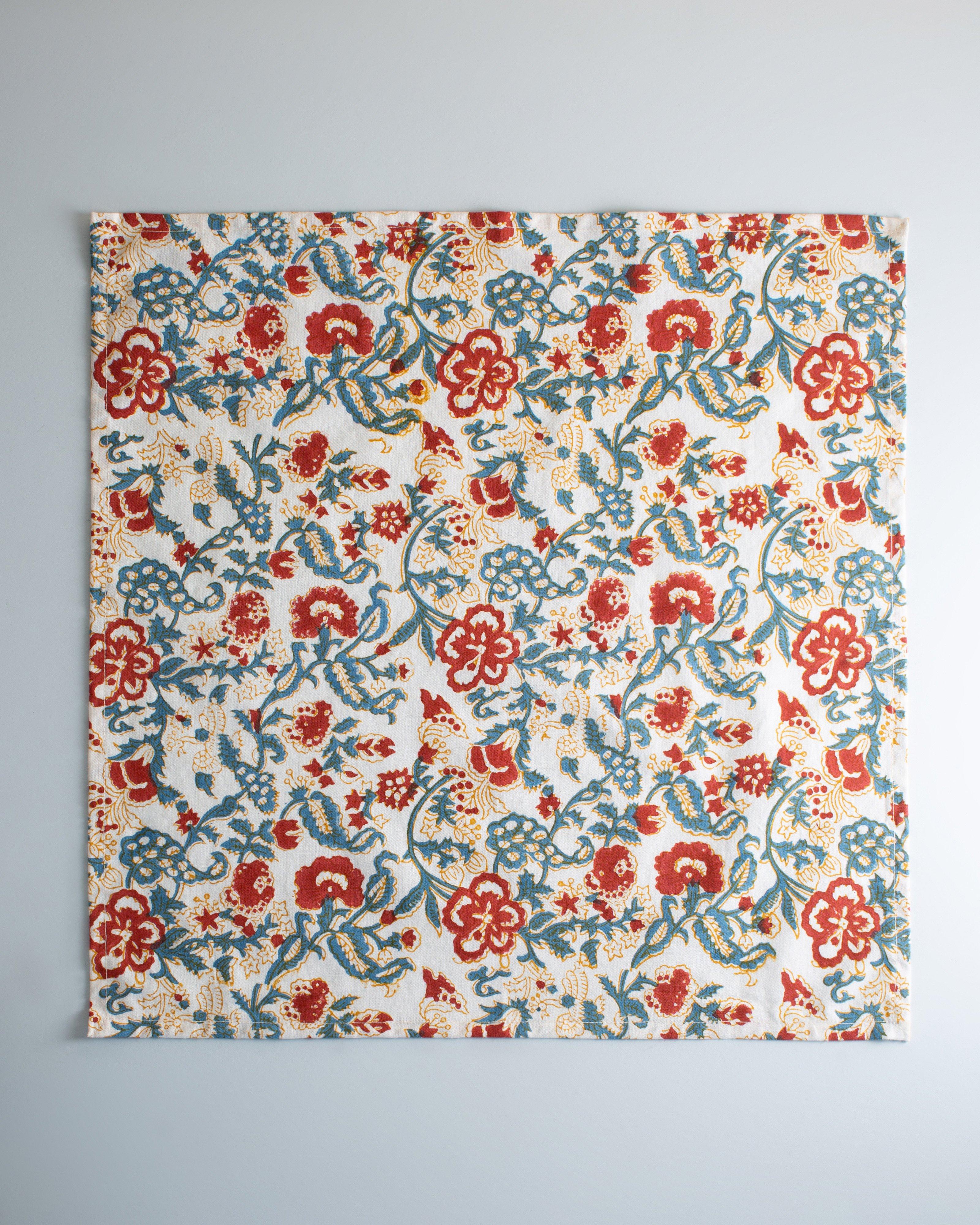 Floral Block Print Napkin -  Assorted