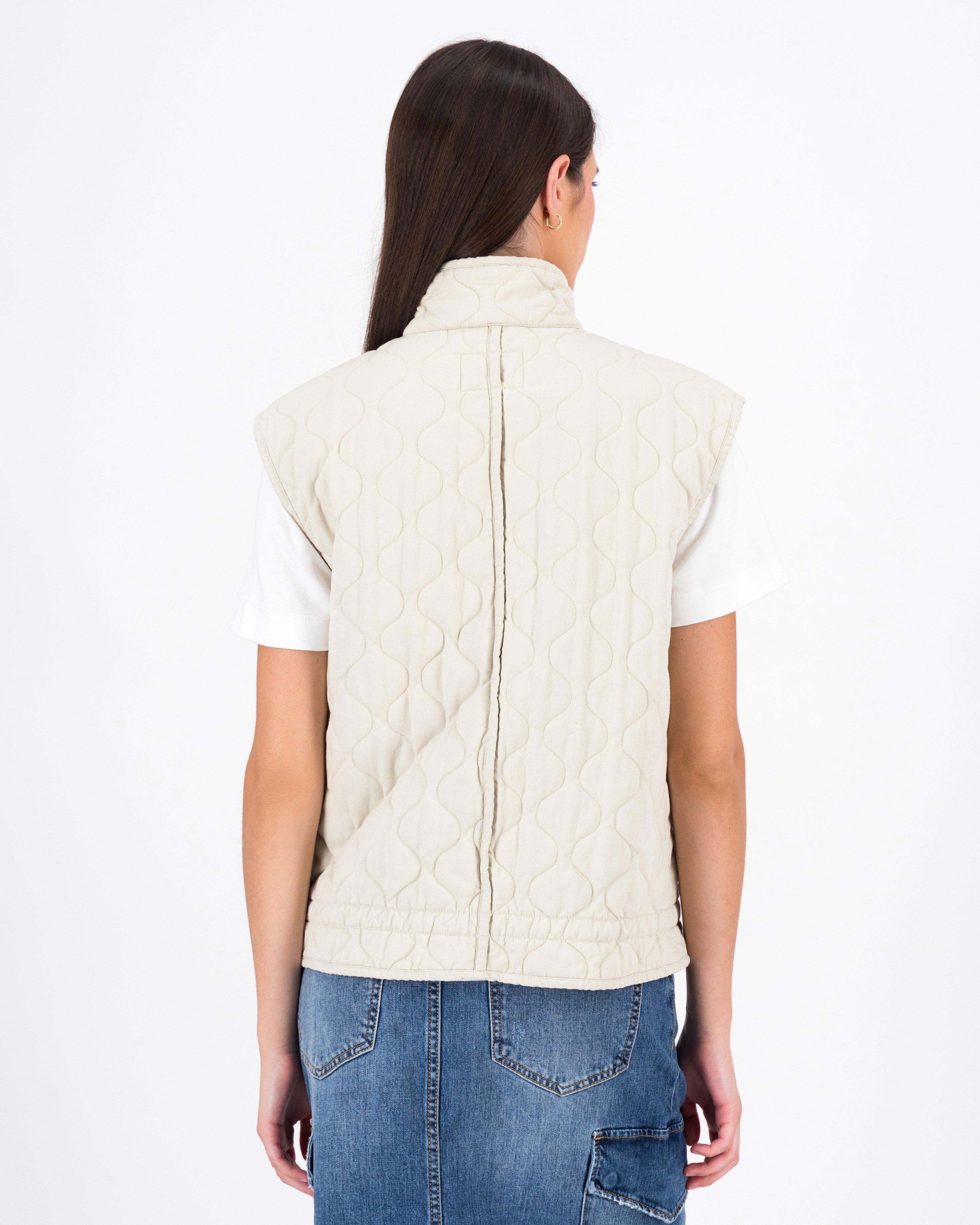 Womens Hacking Quilted Gilet in Smoke Gray
