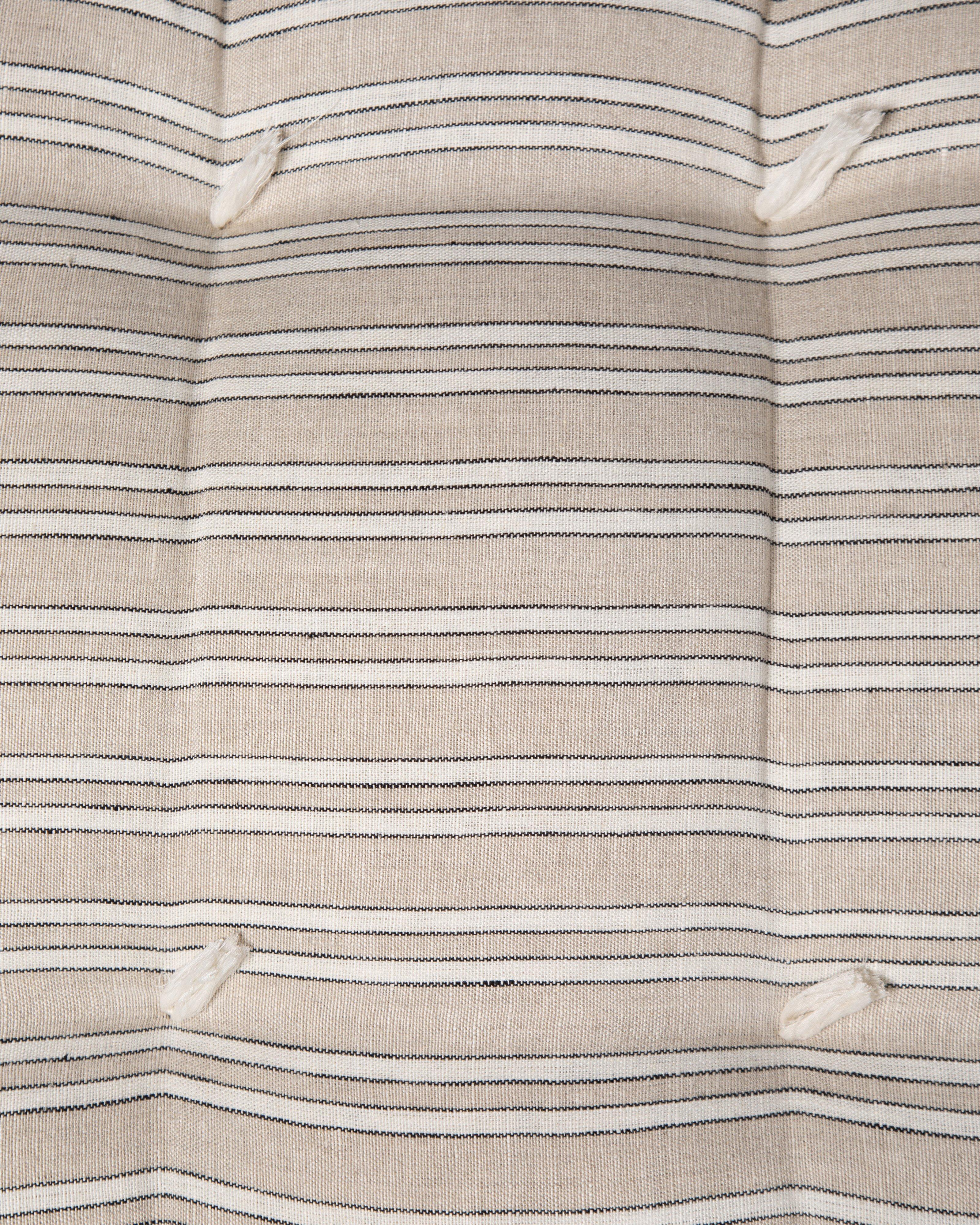 Striped Linen Small Bench Cushion -  Oatmeal