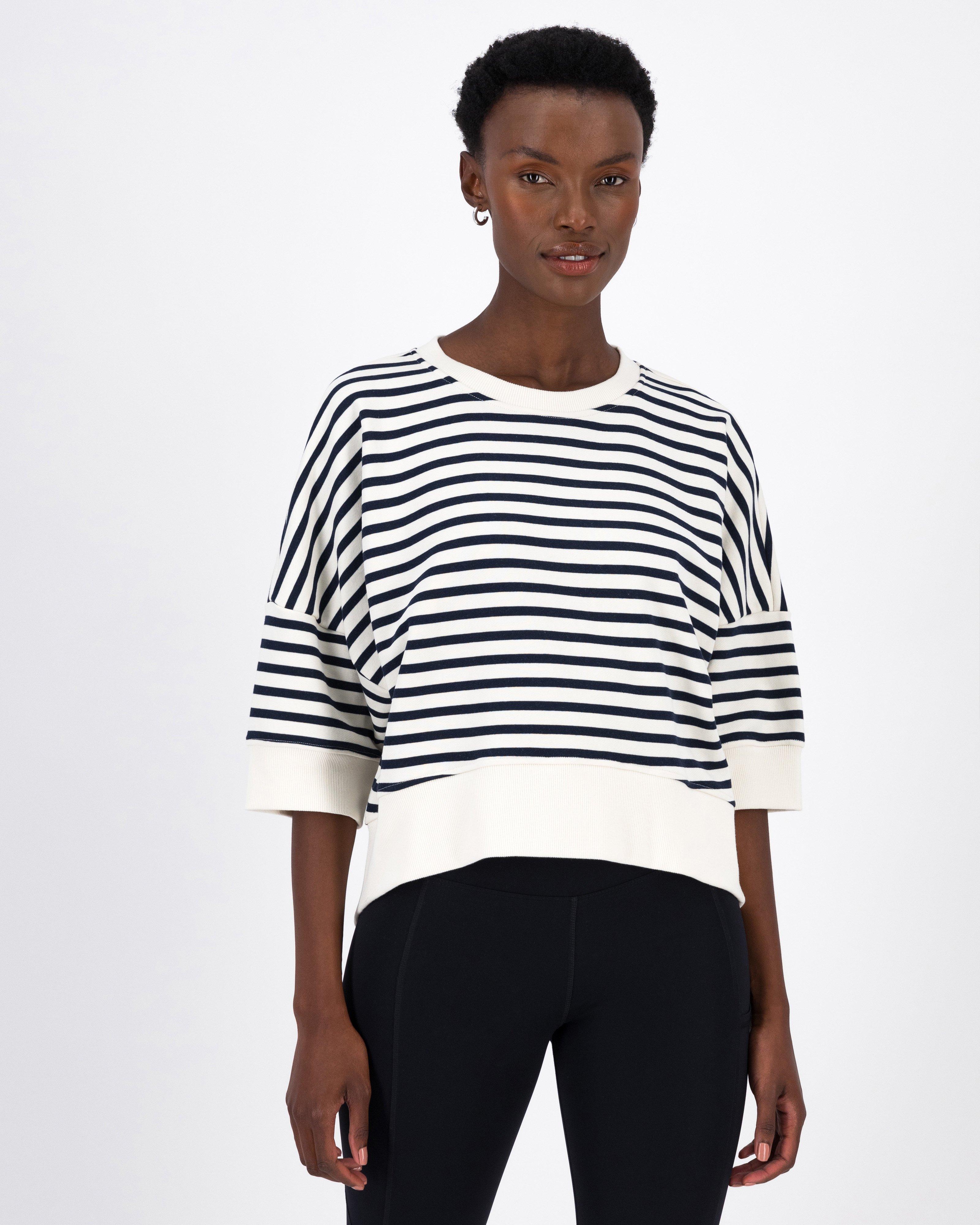 Bentlee Stripe Sweat -  Navy