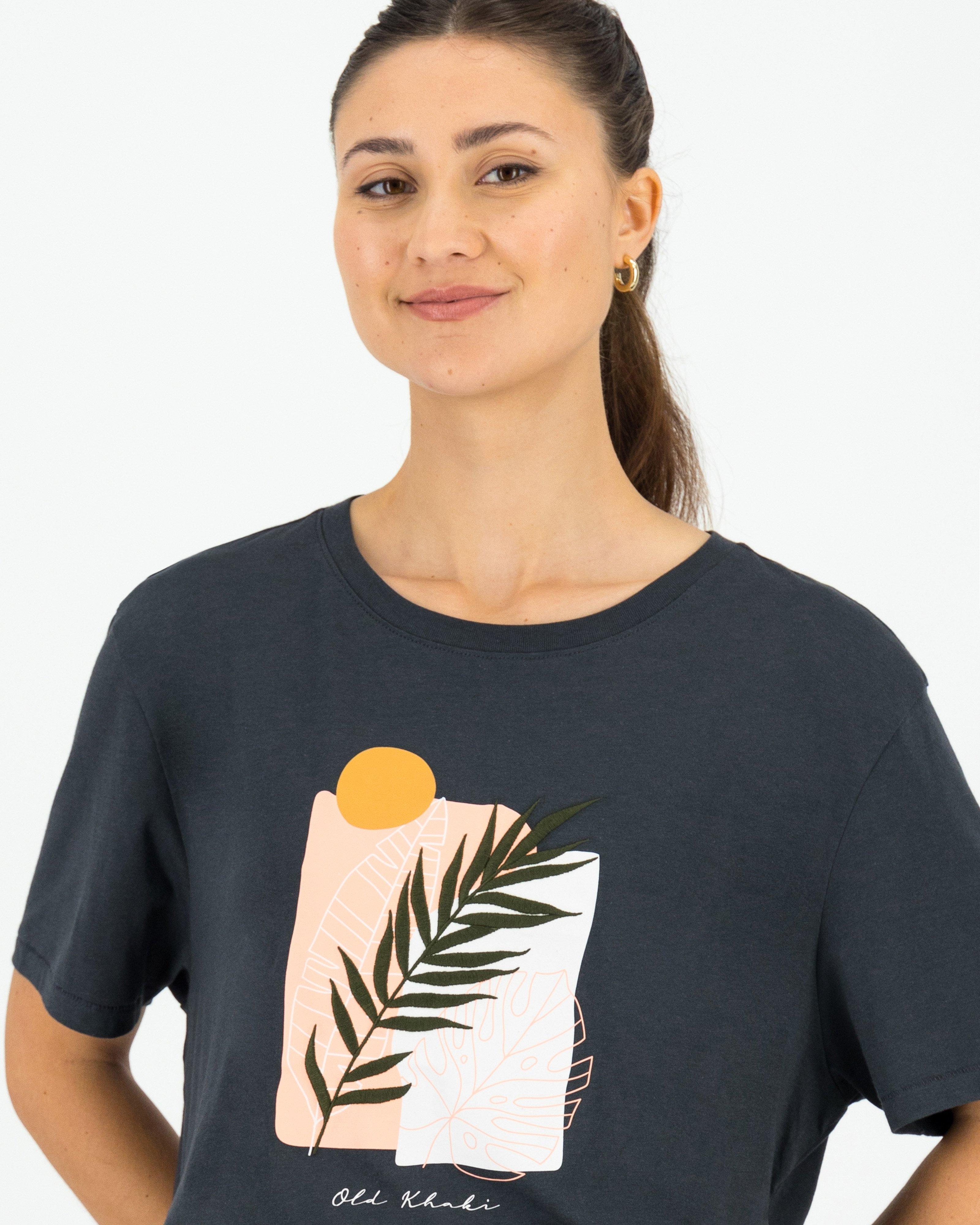 Women’s Cristina Printed T-Shirt -  Charcoal