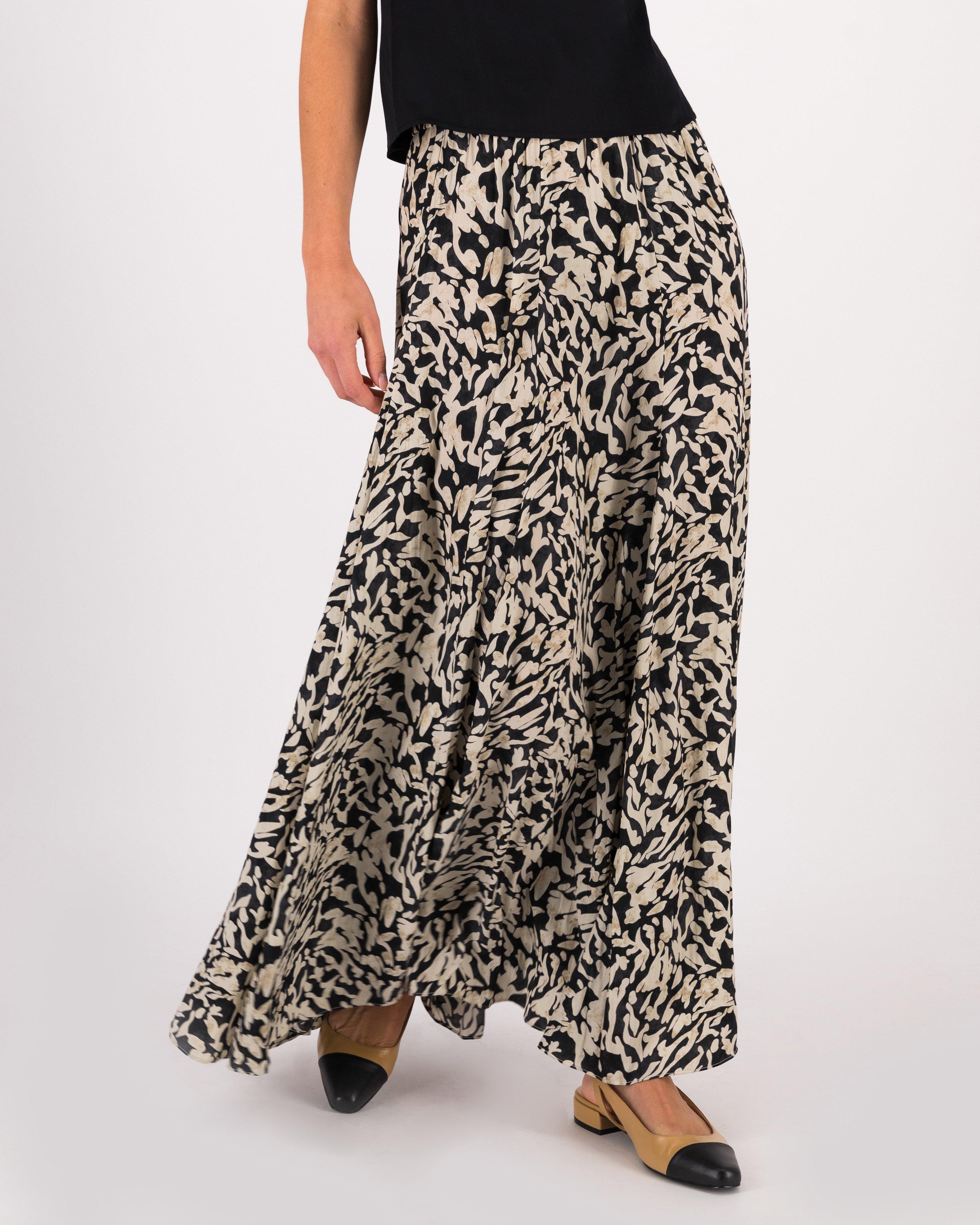 Winona Printed Skirt -  Black