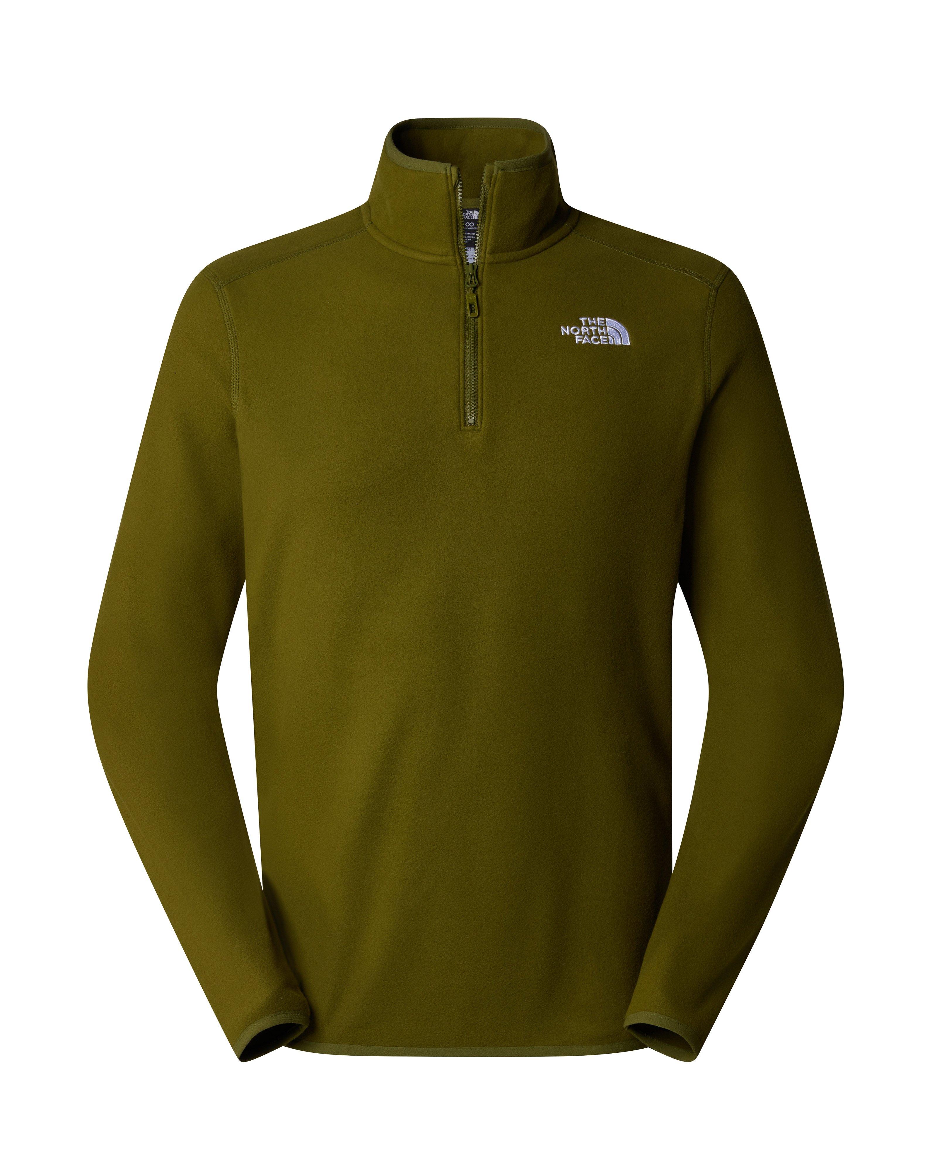 The North Face Men’s 100 Glacier 1/4Zip Fleece Top  -  Dark Green/Dark Olive