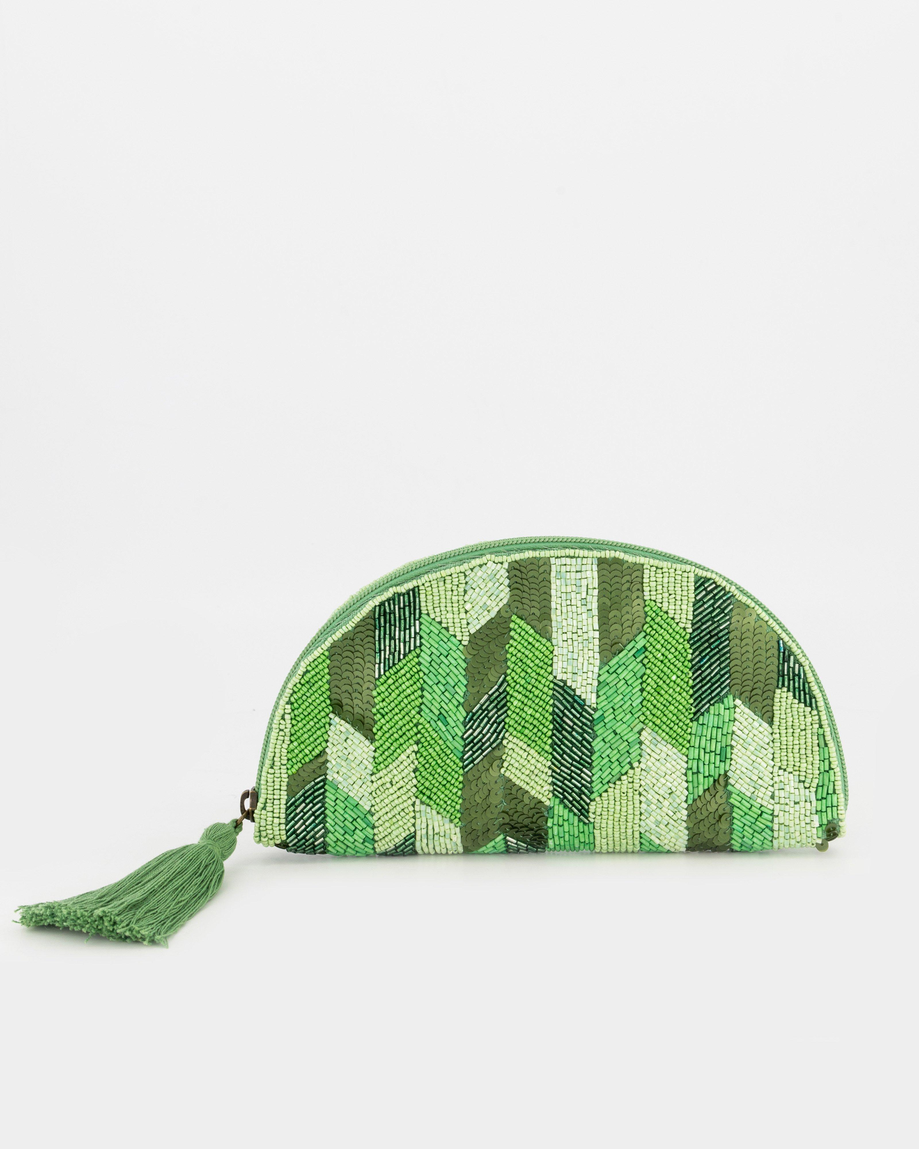 Shazzy Beaded Clutch Bag -  Green