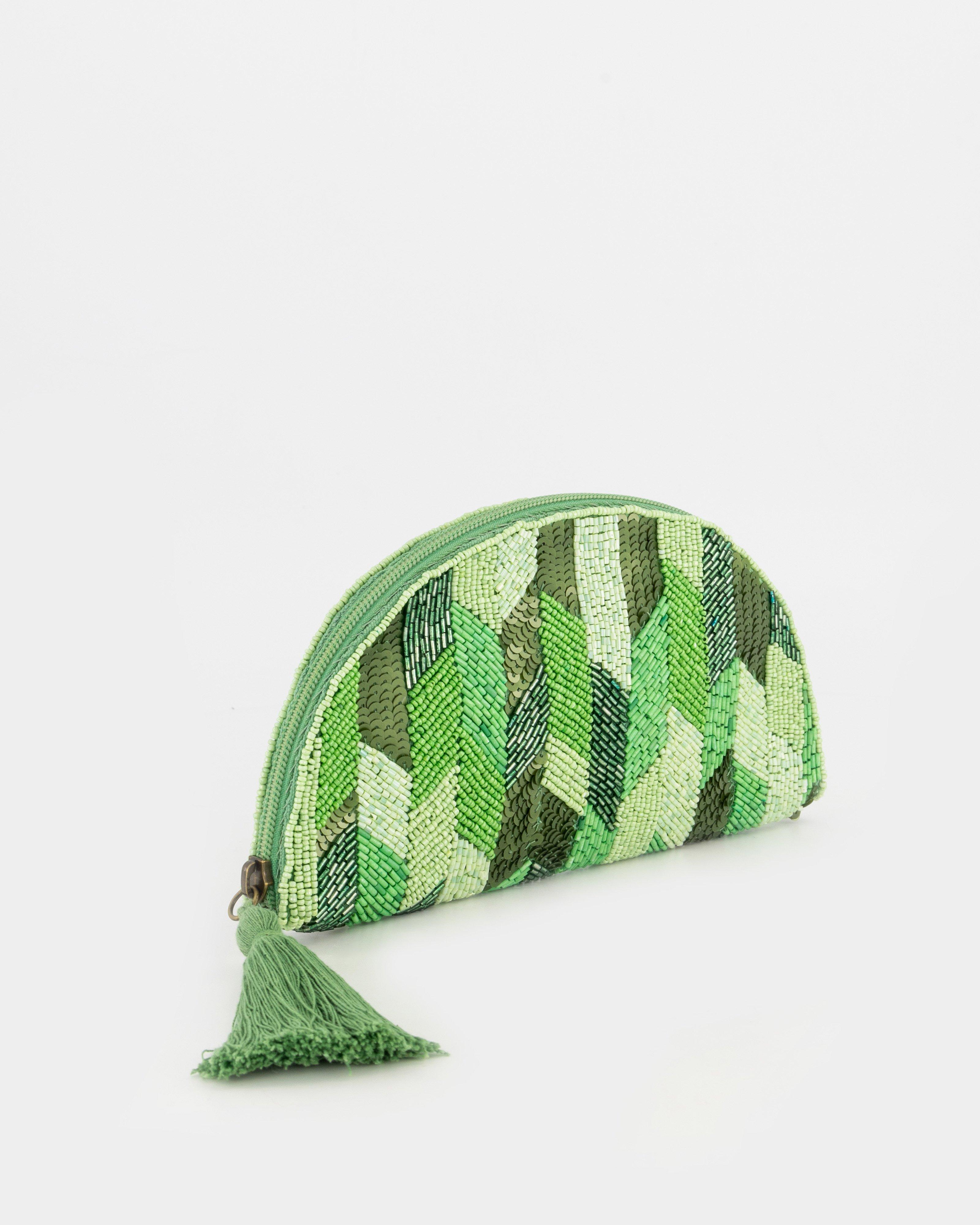 Shazzy Beaded Clutch Bag -  Green
