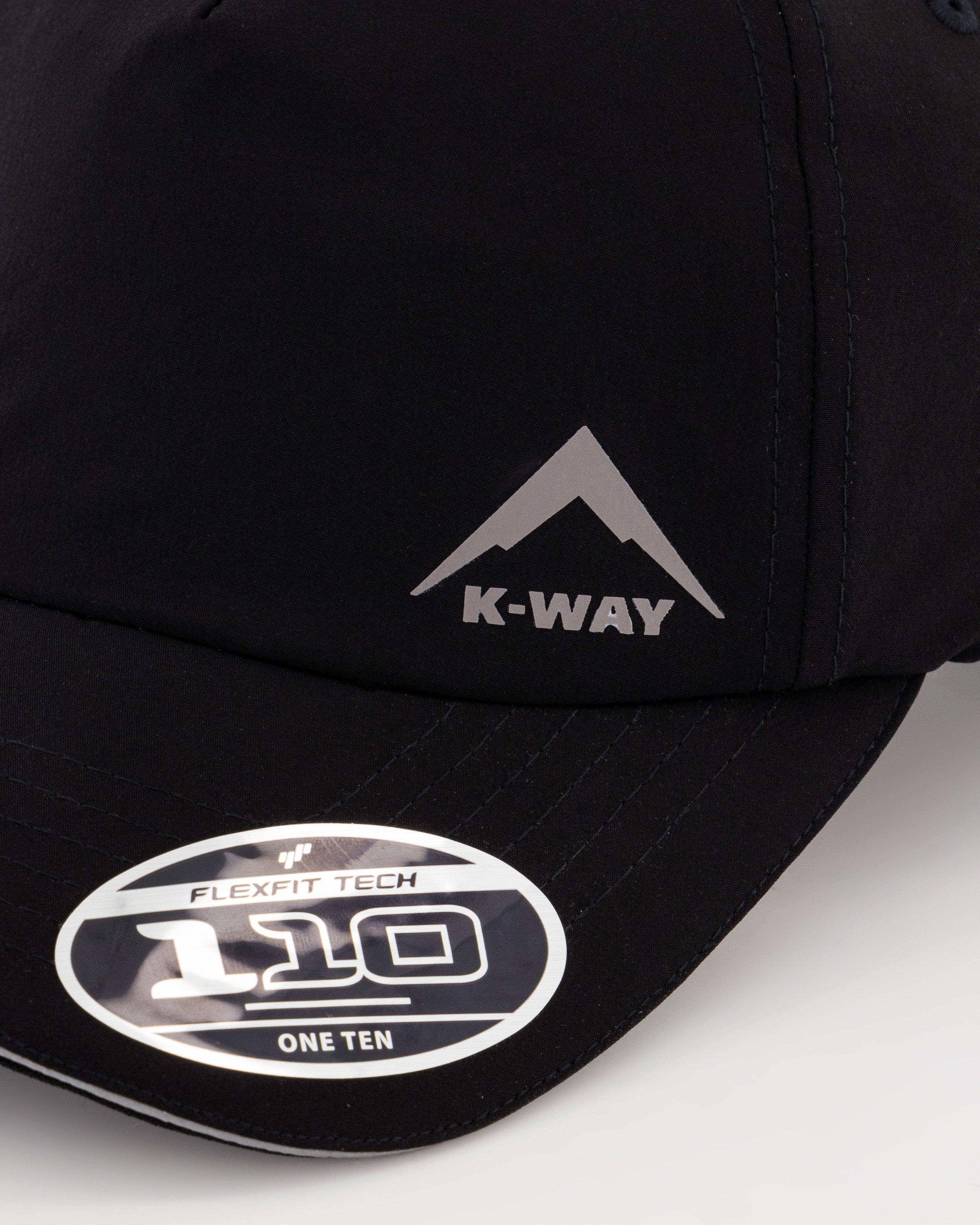 K-Way Flexfit One Ten Peak Cap -  Black