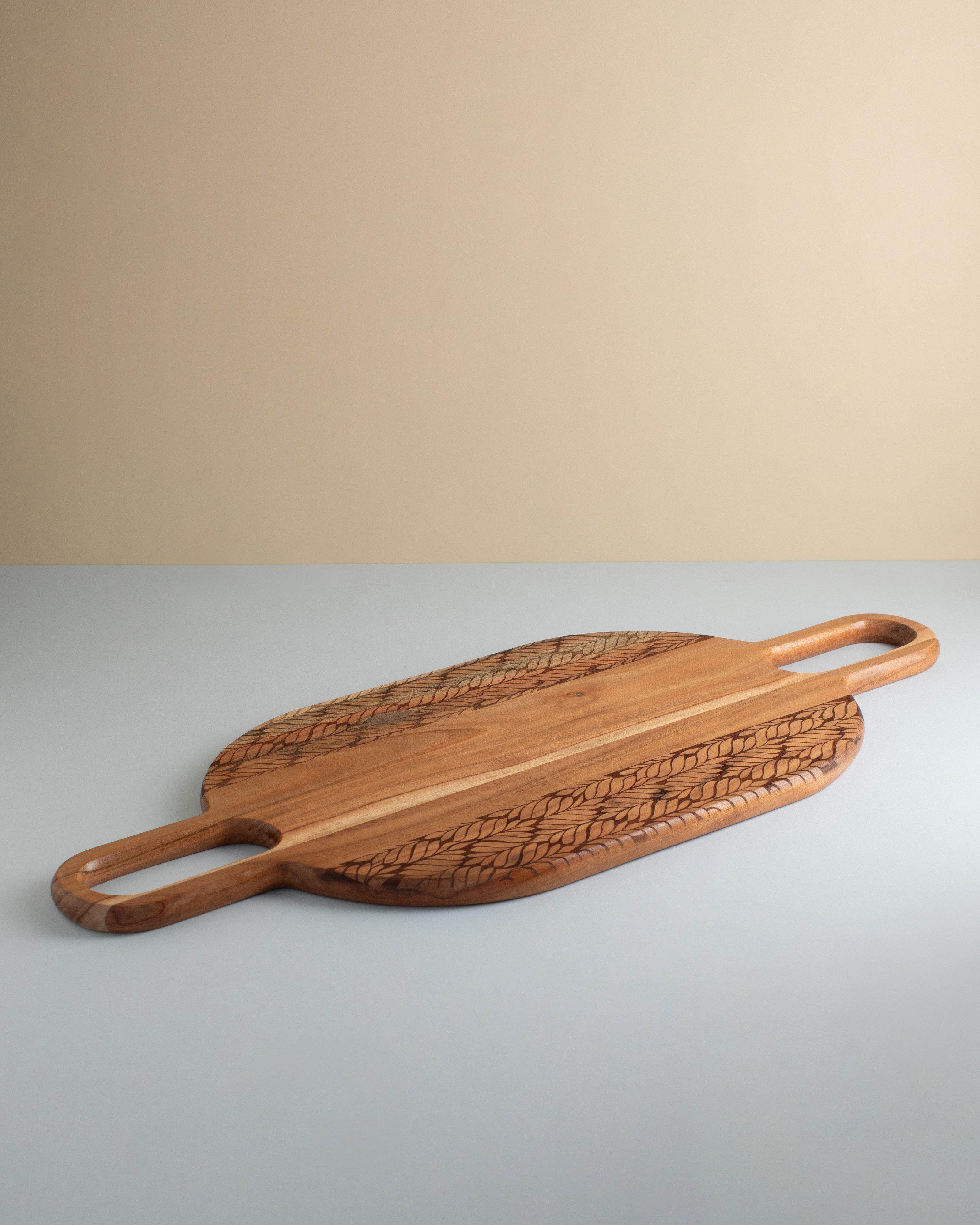 Etched Board with Handles -  Brown