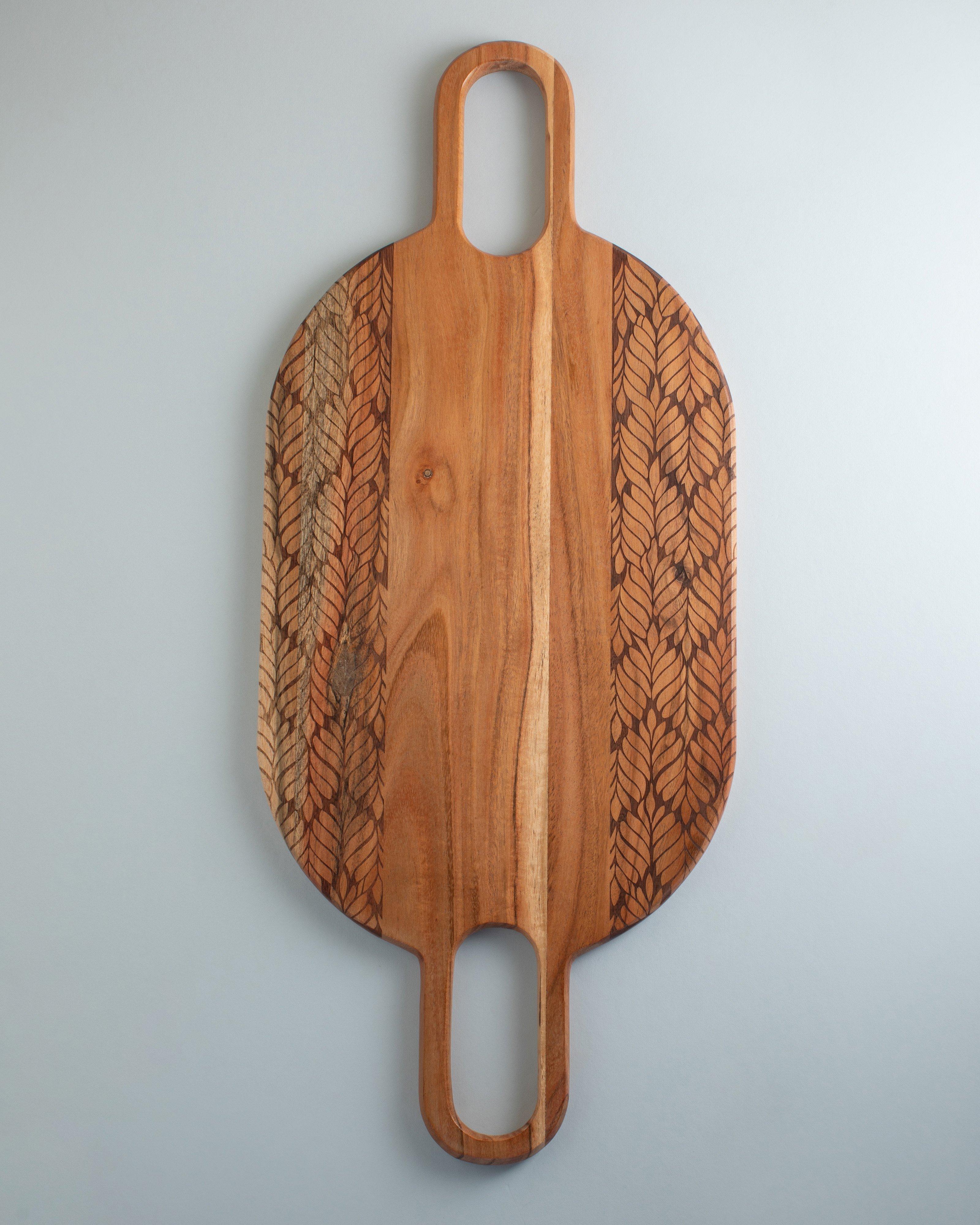 Etched Board with Handles -  Brown