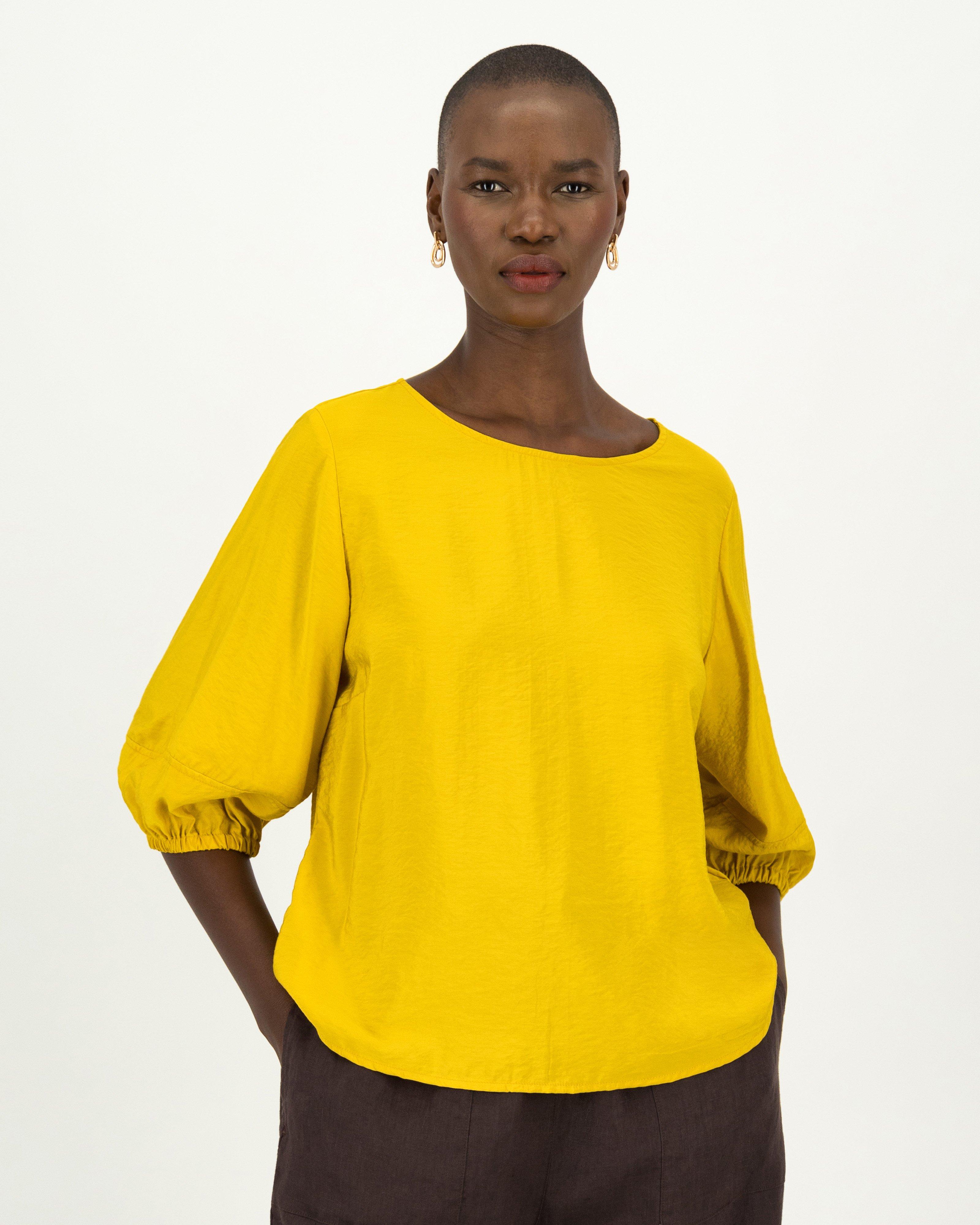 Molly Popover Blouse -  Yellow