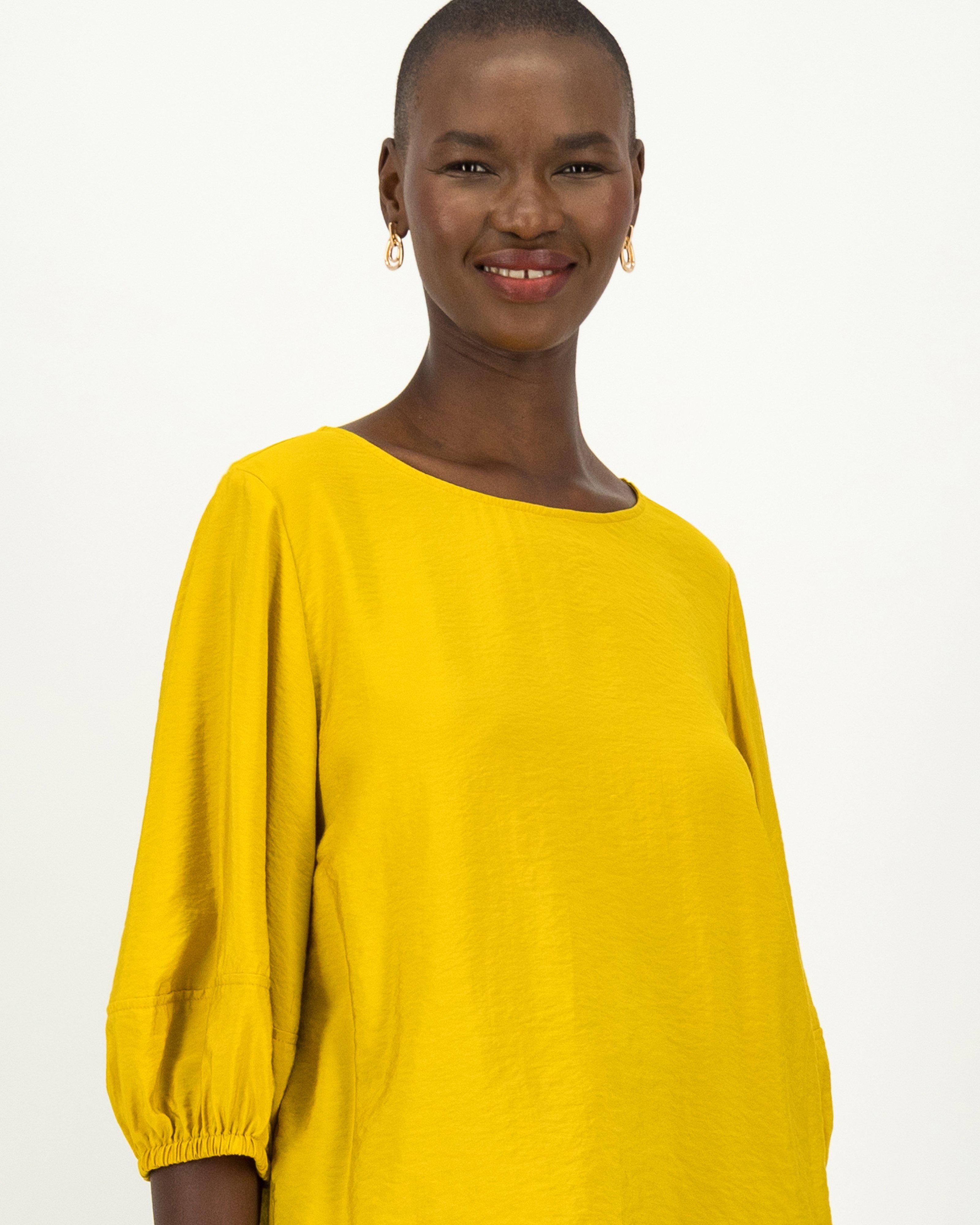 Molly Popover Blouse -  Yellow