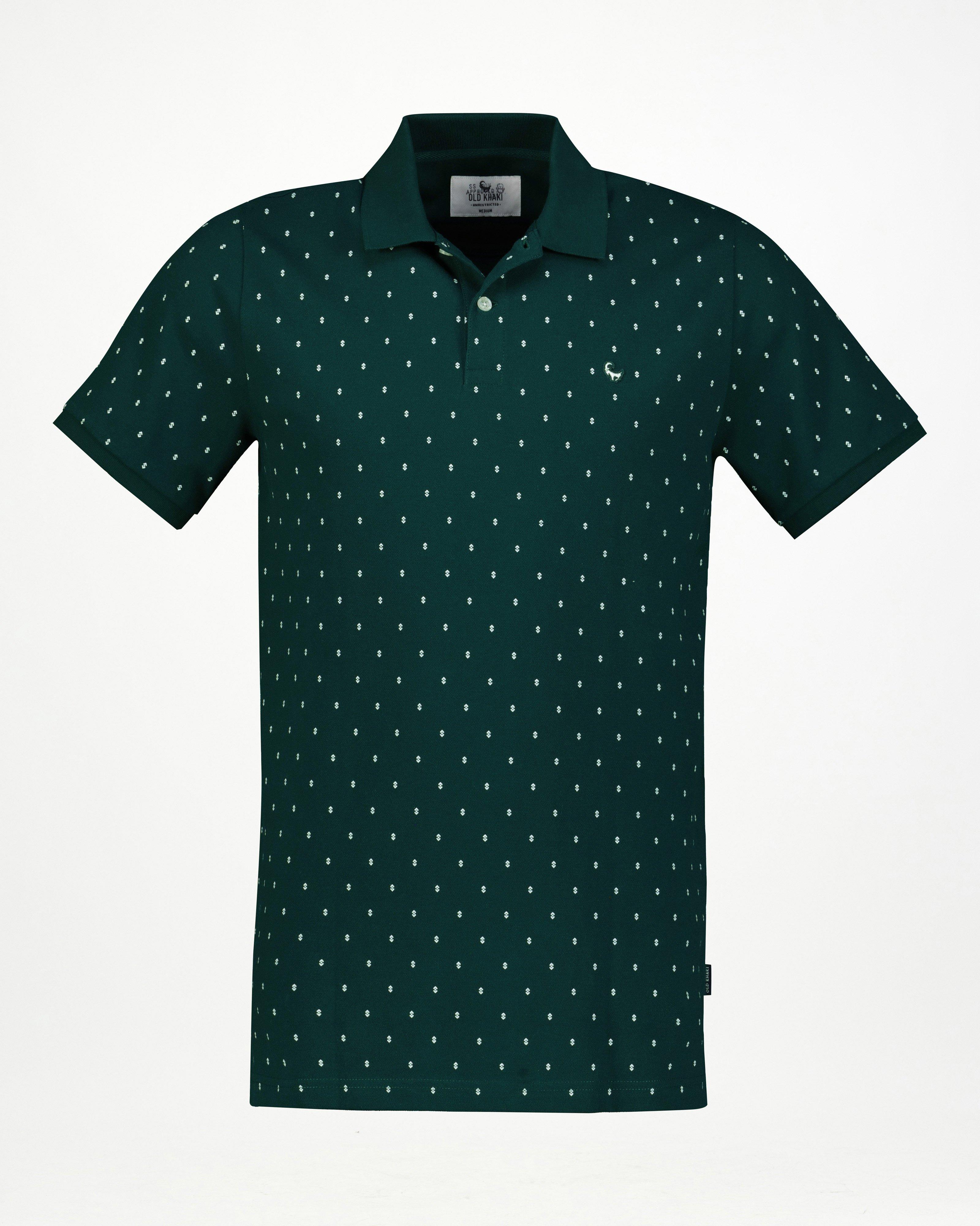 Old Khaki Men’s Mac Cotton Pique Golfer -  Bottle Green