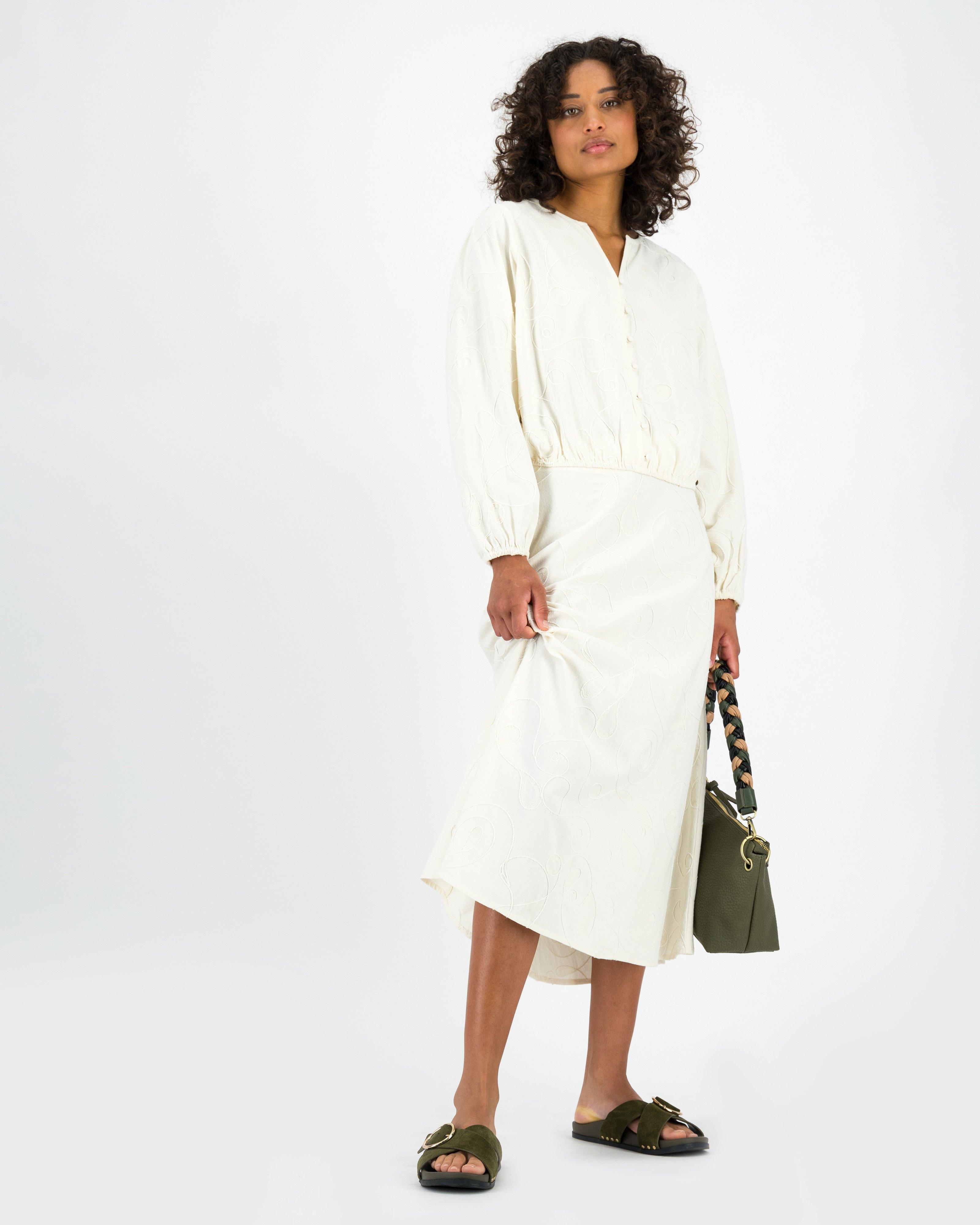 Women’s Palesa Embroidered Skirt  -  Milk