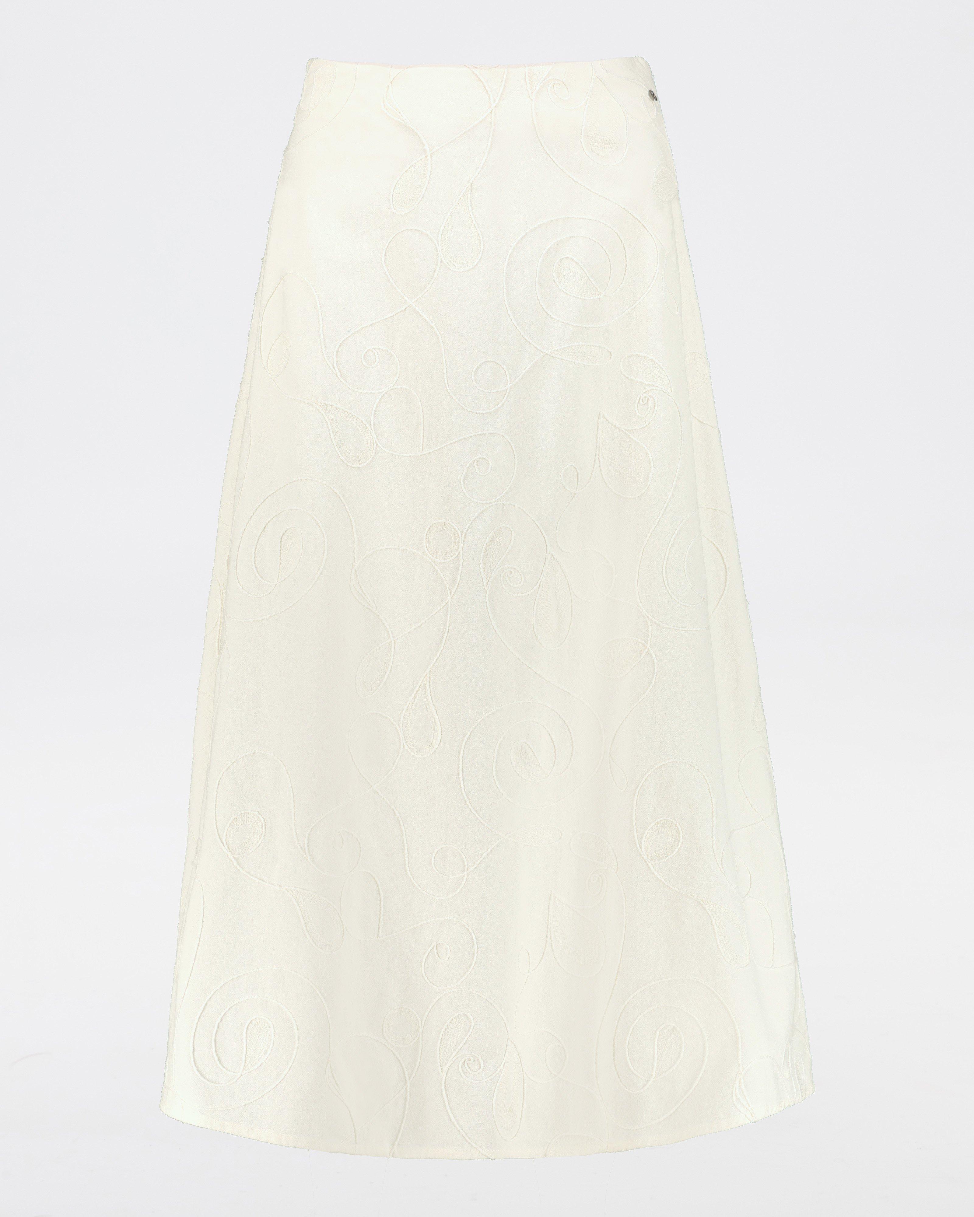 Women’s Palesa Embroidered Skirt -  Milk