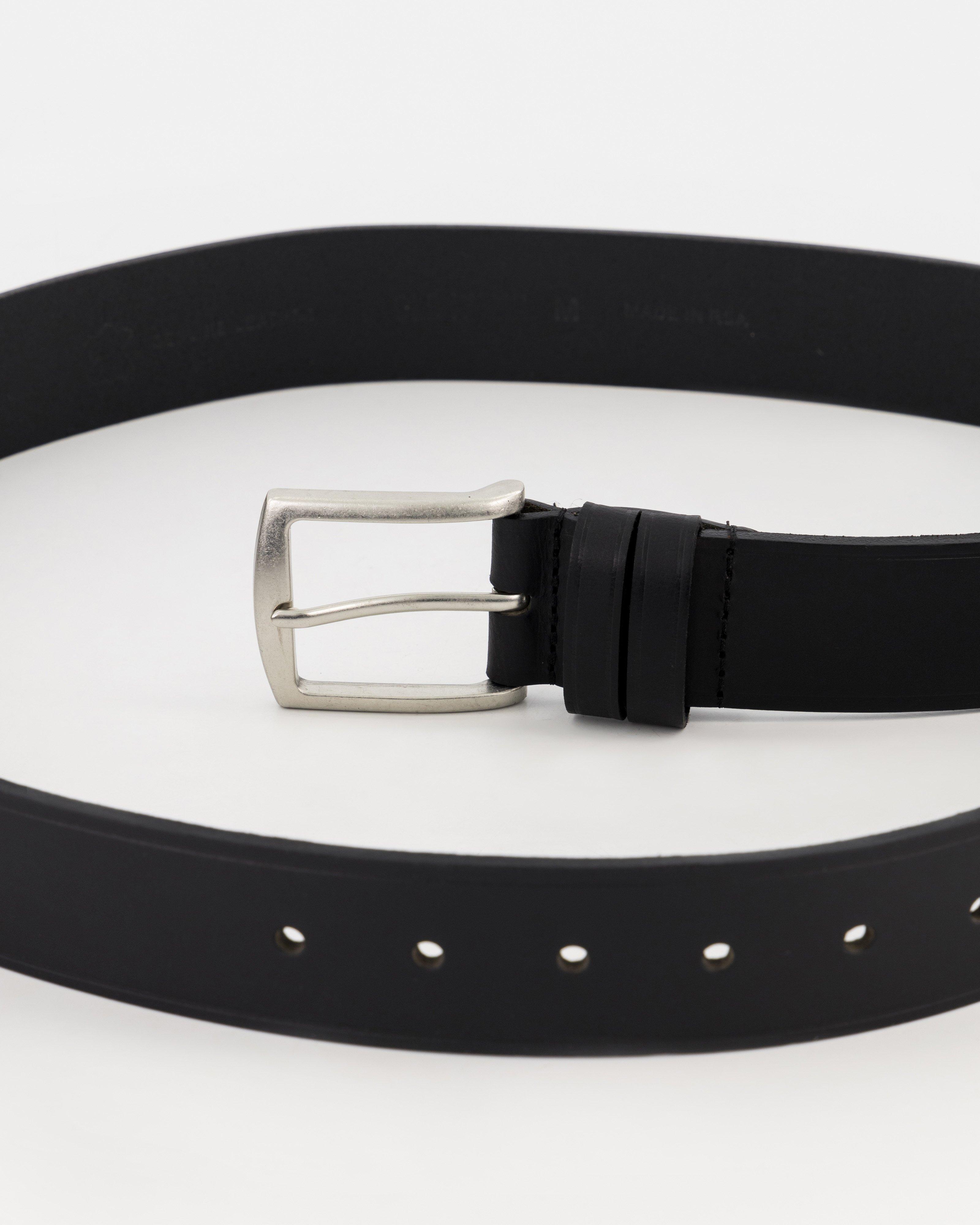 Men’s Benjamin Rolled Edge Leather Belt Old Khaki