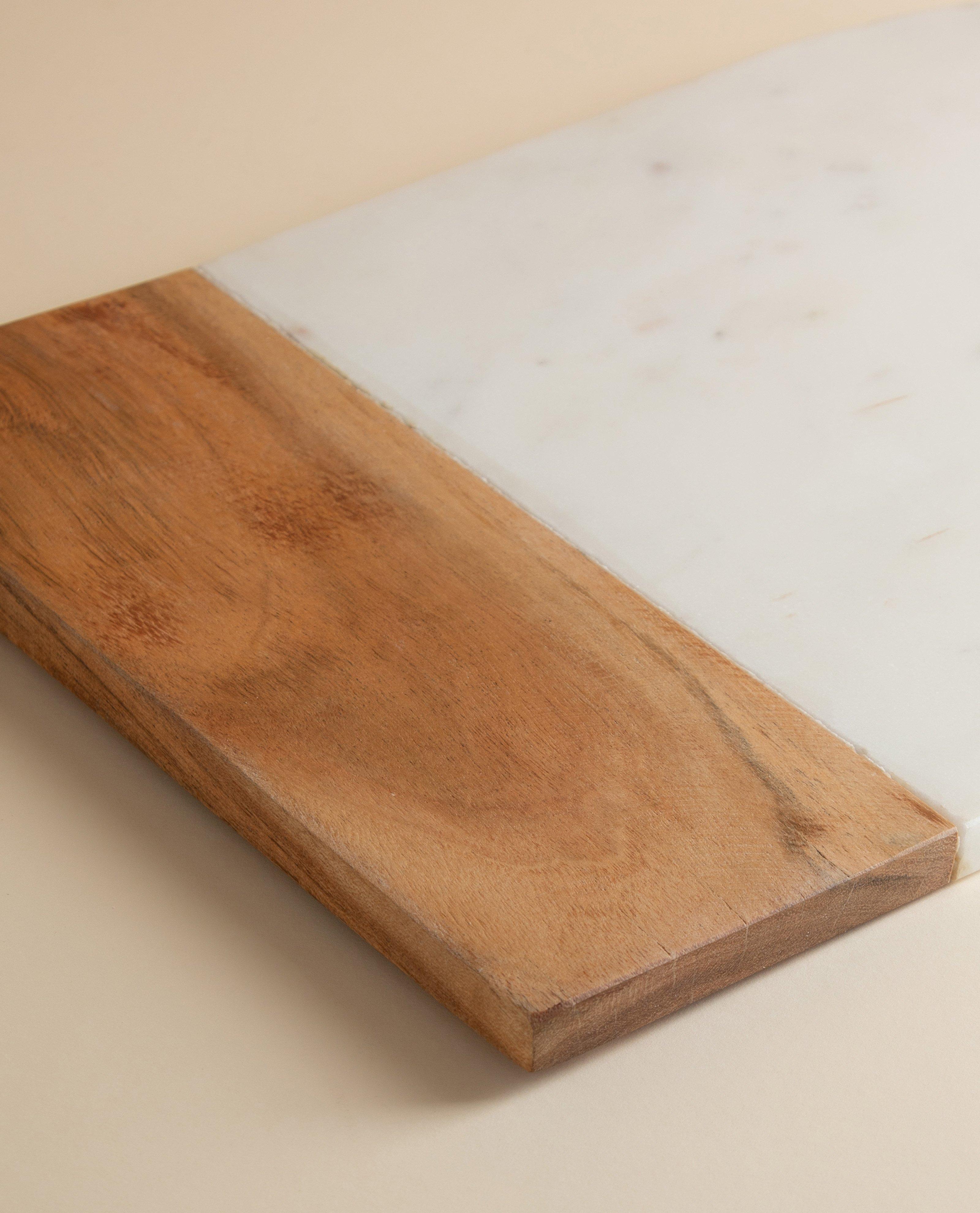Arched Marble and Wood Board -  White